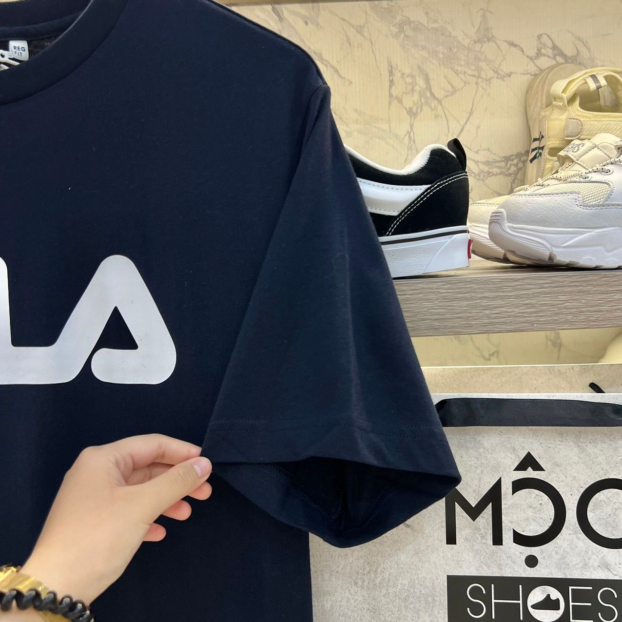 2072- HÀNG CHÍNH HÃNG - ÁO THUN FILA - LOGO BASIC *NAVY - CODE: FS2RSC2001X-INA