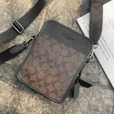  2187 - HÀNG CHÍNH HÃNG - TÚI ĐEO CHÉO COACH CROSSBODY IN SIGNATURE (MÀU ĐEN XÁM) 