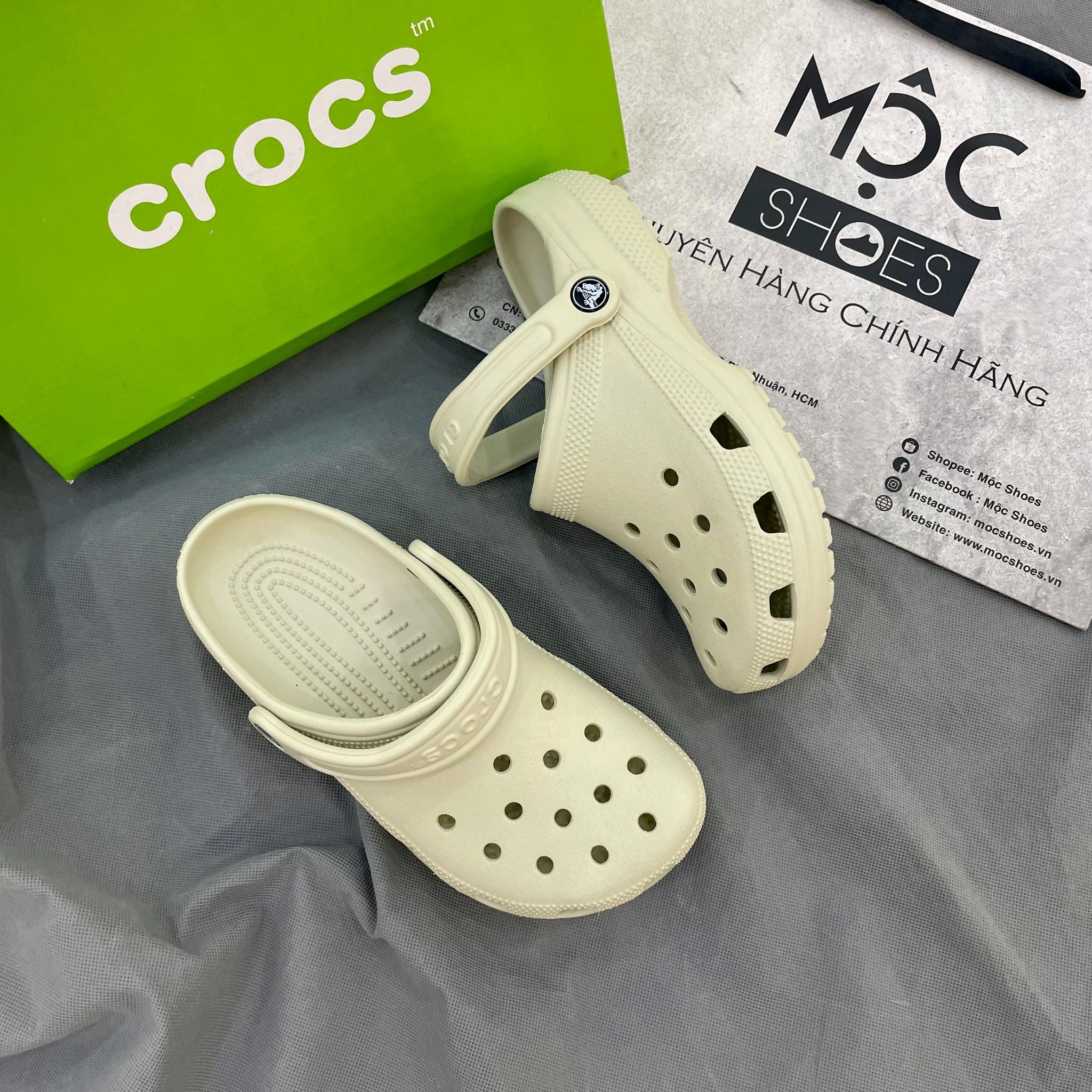  2192 - HÀNG CHÍNH HÃNG - CLOG UNISEX CROCS BAYA - BONE - CODE: 10126-2V3 