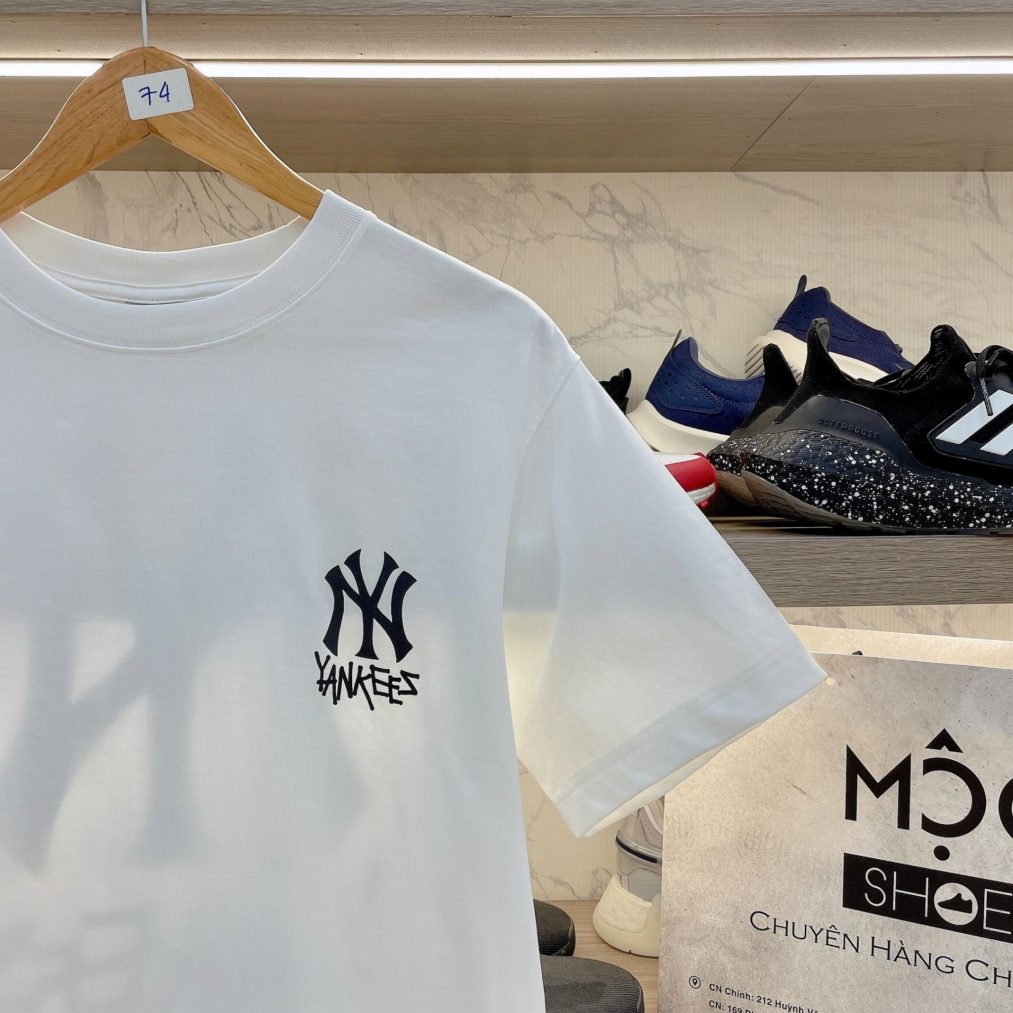 2201 - HÀNG CHÍNH HÃNG - ÁO THUN MLB - NY BIG LOGO - WHITE - CODE: 3ATSB1843-50WHS