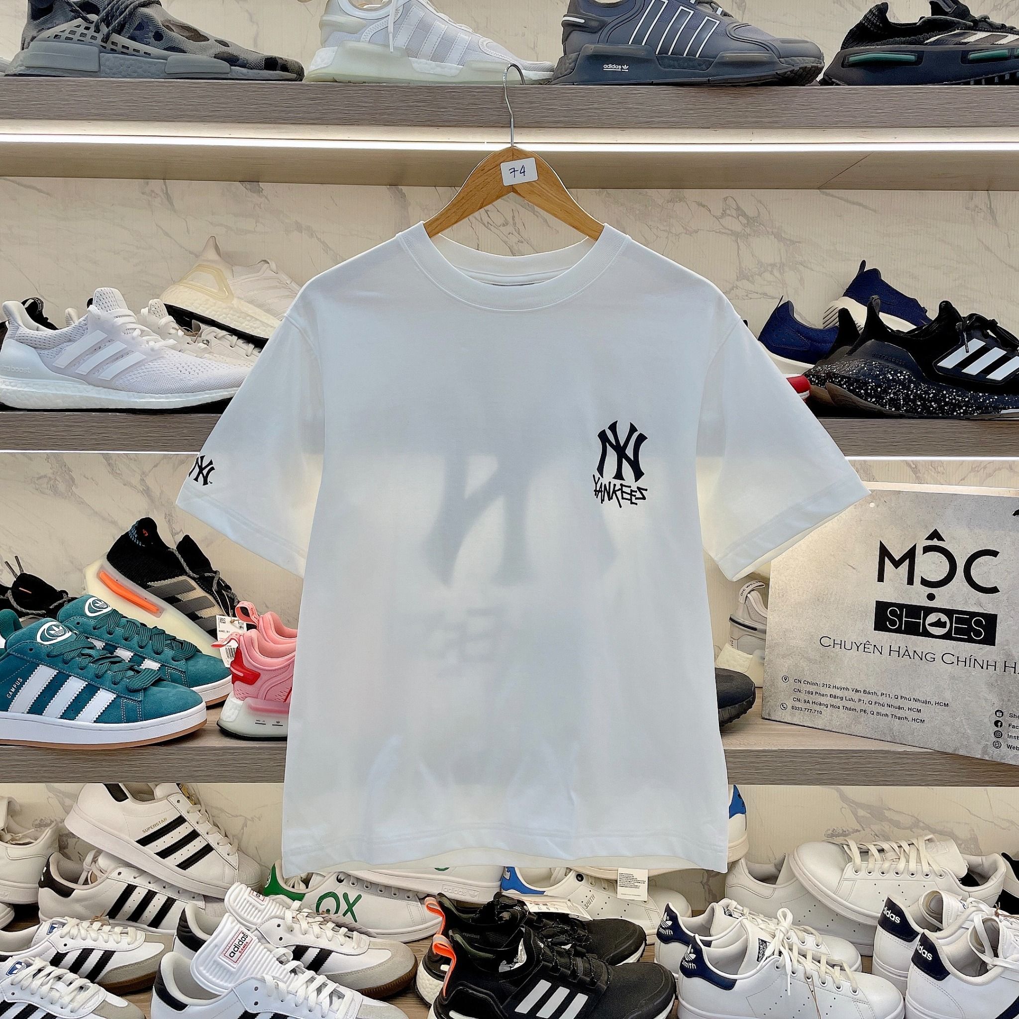 2201 - HÀNG CHÍNH HÃNG - ÁO THUN MLB - NY BIG LOGO - WHITE - CODE: 3ATSB1843-50WHS