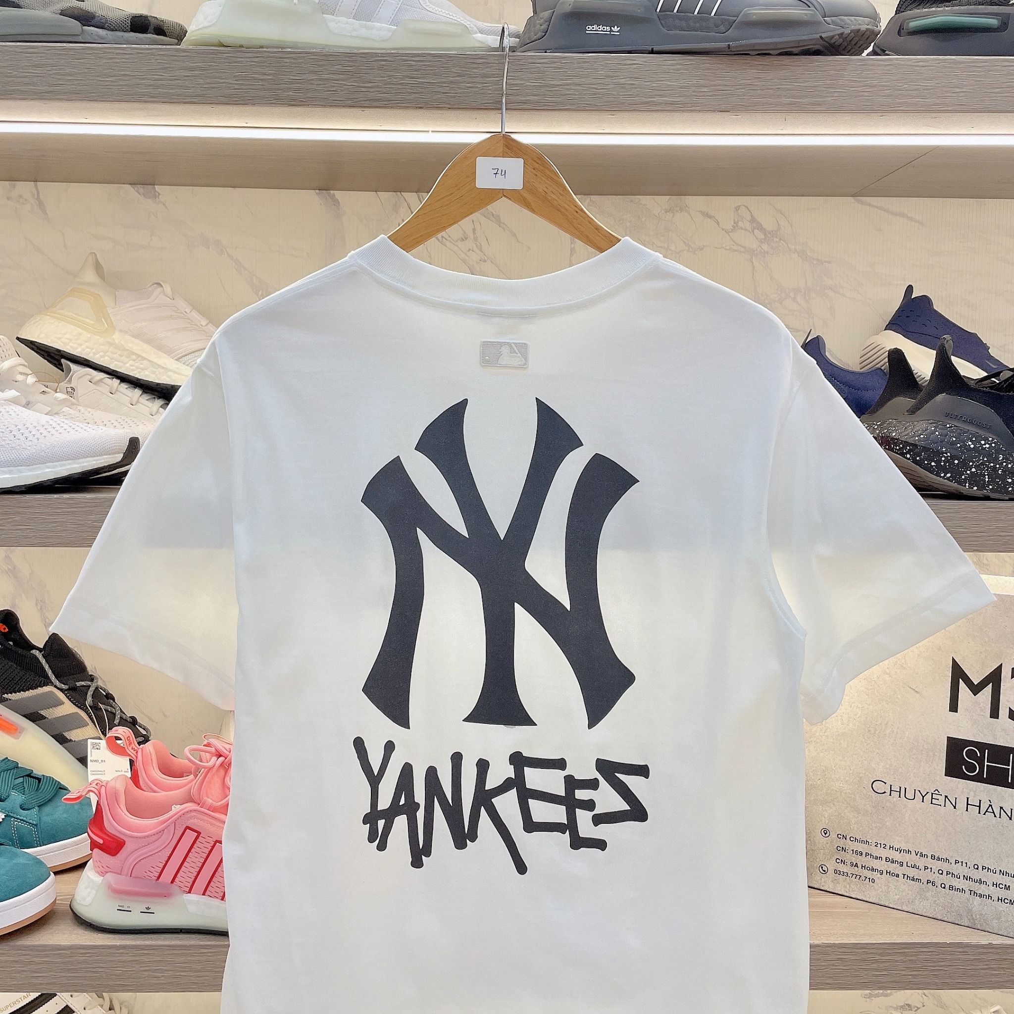 2201 - HÀNG CHÍNH HÃNG - ÁO THUN MLB - NY BIG LOGO - WHITE - CODE: 3ATSB1843-50WHS