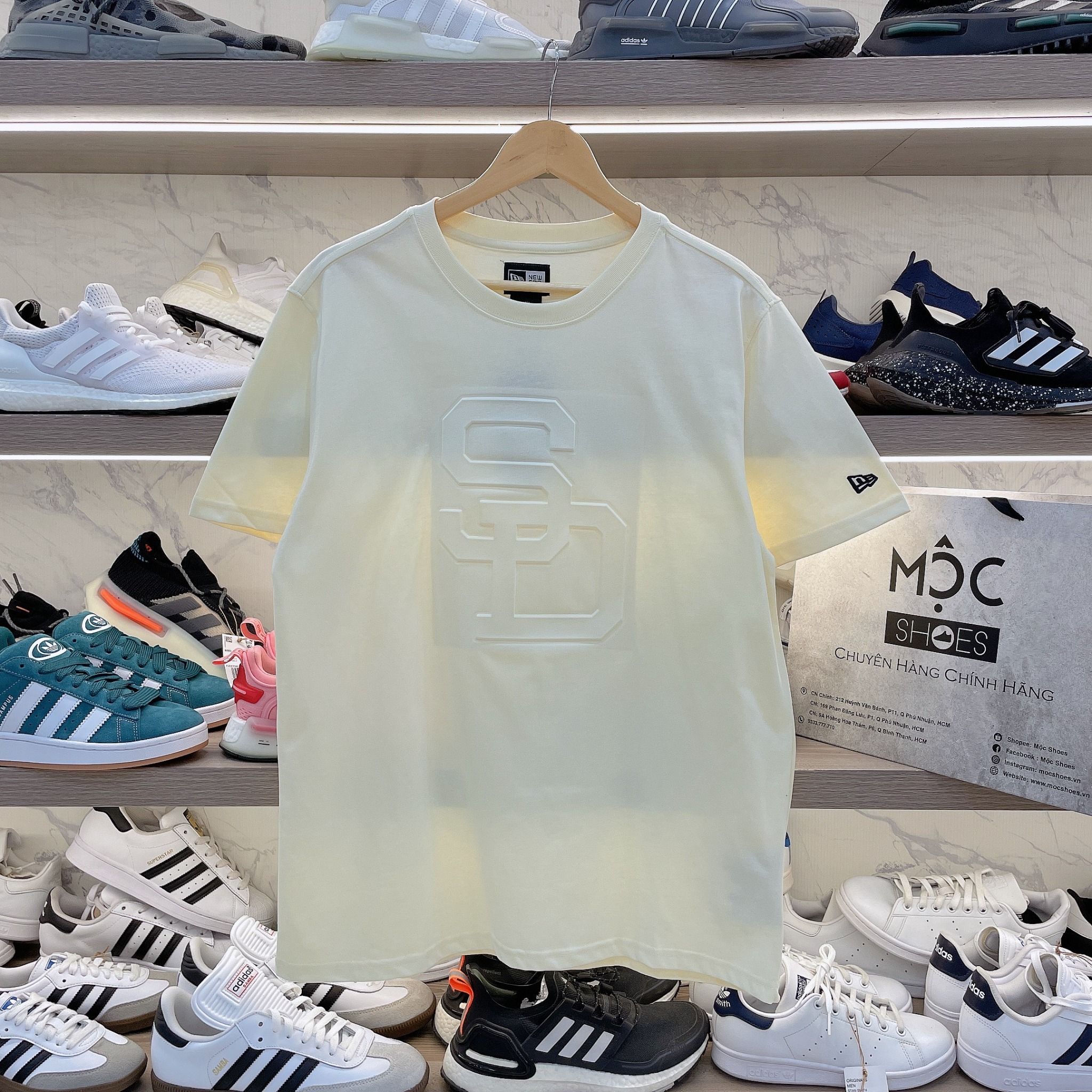 2206 - HÀNG CHÍNH HÃNG - ÁO NEW ERA - SAN DIEGO - LOGO IN NỔI - CREAM - CODE: 14187348