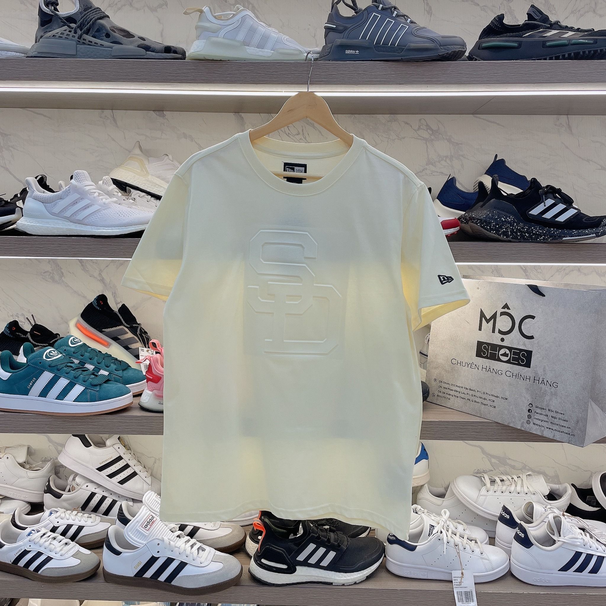 2206 - HÀNG CHÍNH HÃNG - ÁO NEW ERA - SAN DIEGO - LOGO IN NỔI - CREAM - CODE: 14187348