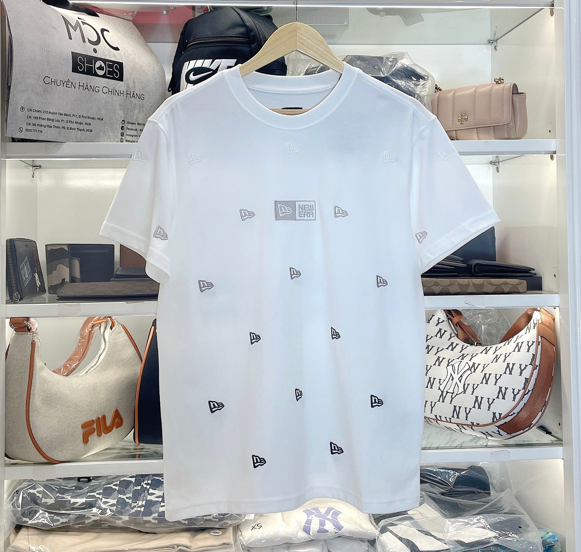 2214 - HÀNG CHÍNH HÃNG - ÁO NEW ERA - MULTI LOGO THÊU - BEGIE - CODE: 14187335