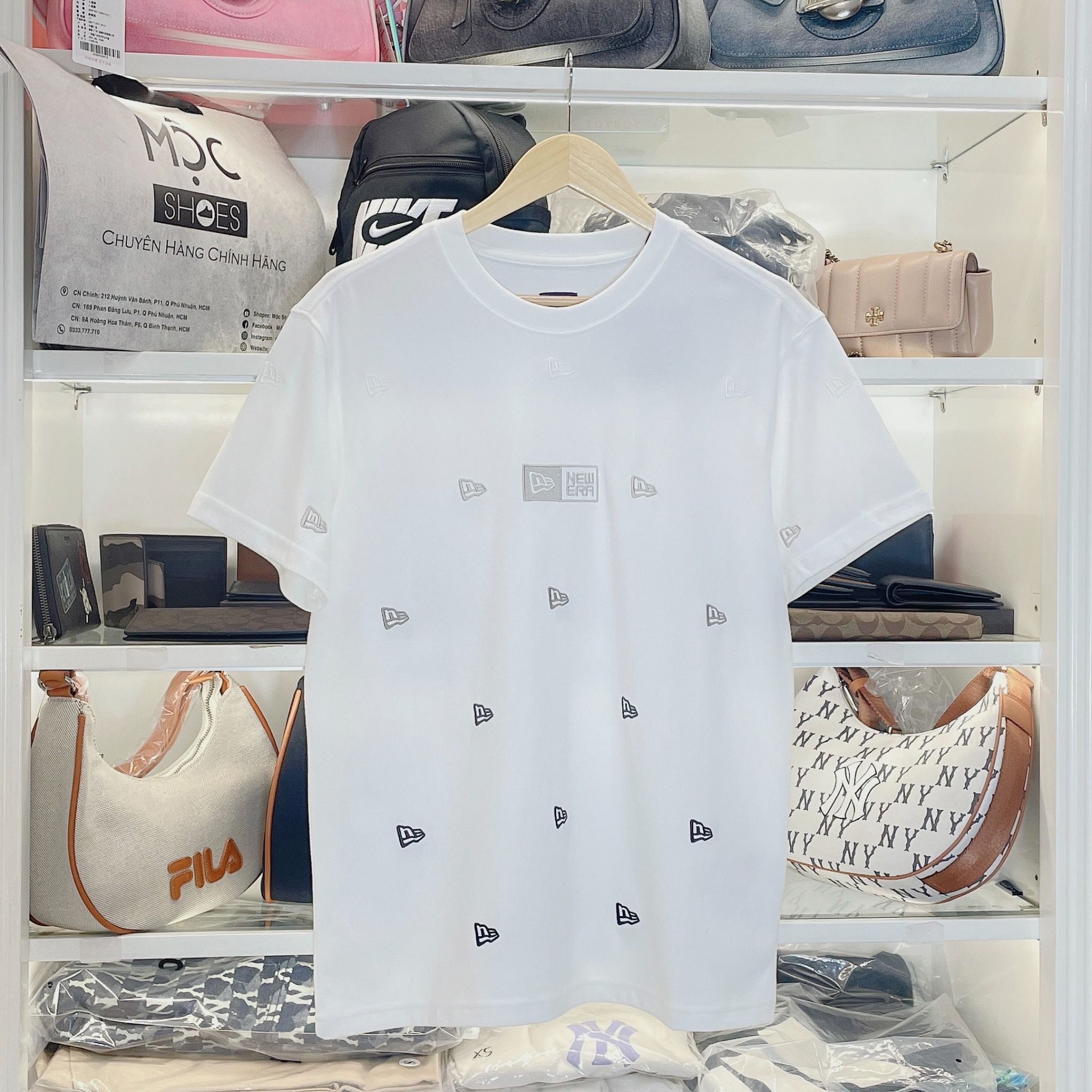 2214 - HÀNG CHÍNH HÃNG - ÁO NEW ERA - MULTI LOGO THÊU - BEGIE - CODE: 14187335