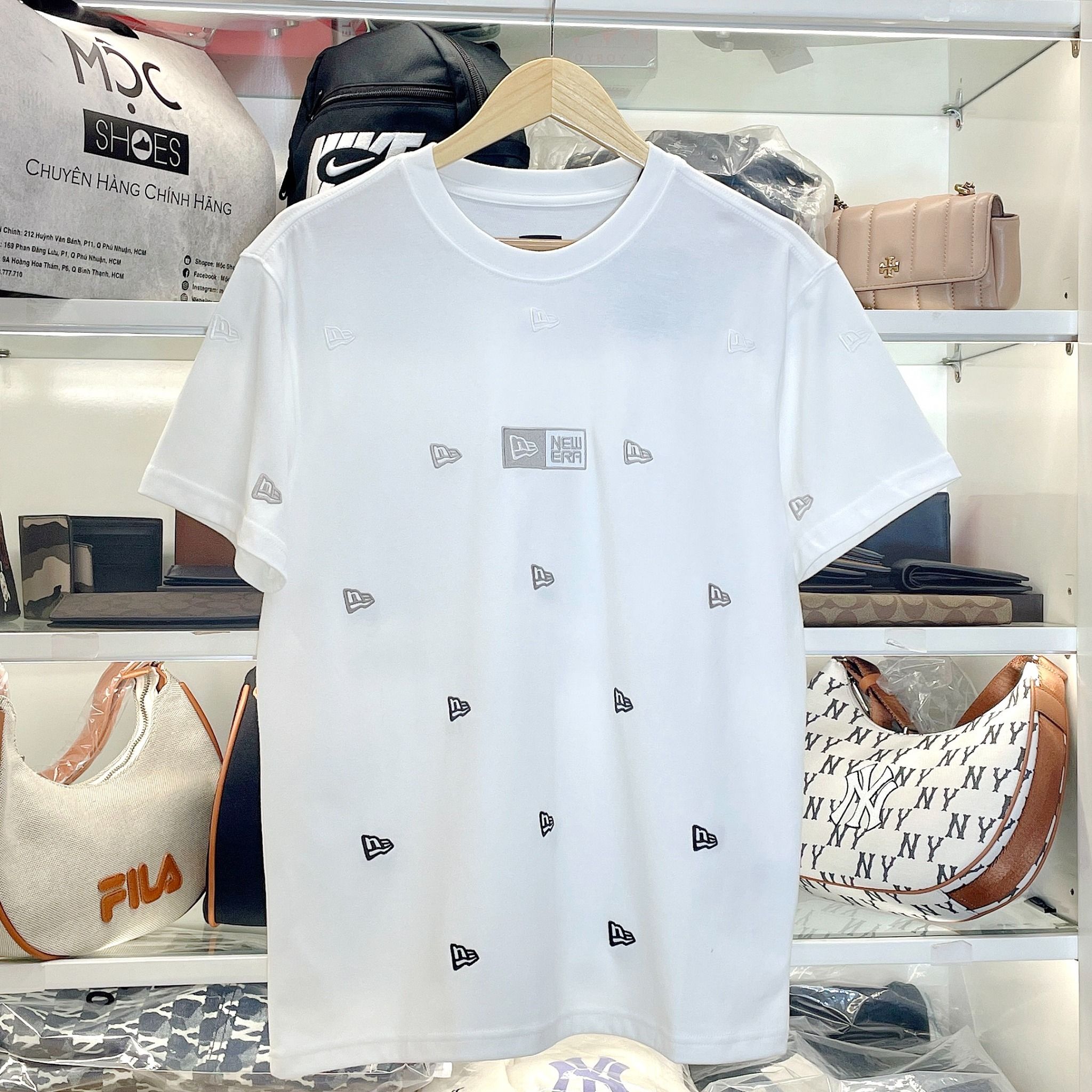 2214 - HÀNG CHÍNH HÃNG - ÁO NEW ERA - MULTI LOGO THÊU - BEGIE - CODE: 14187335