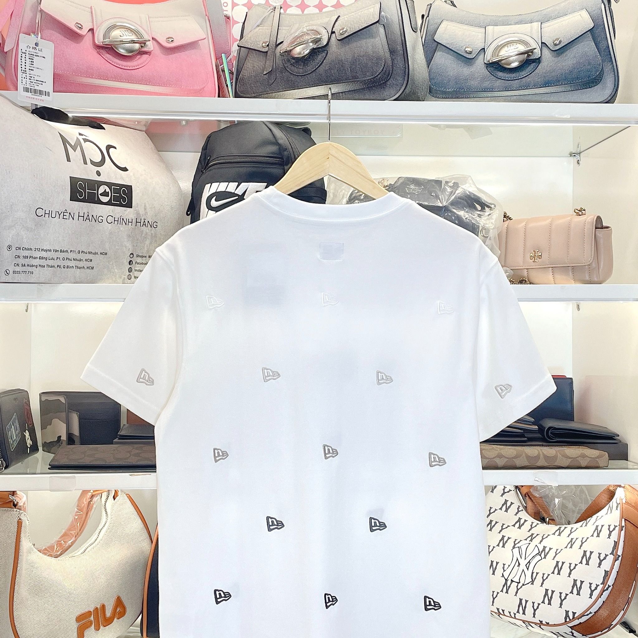 2214 - HÀNG CHÍNH HÃNG - ÁO NEW ERA - MULTI LOGO THÊU - BEGIE - CODE: 14187335