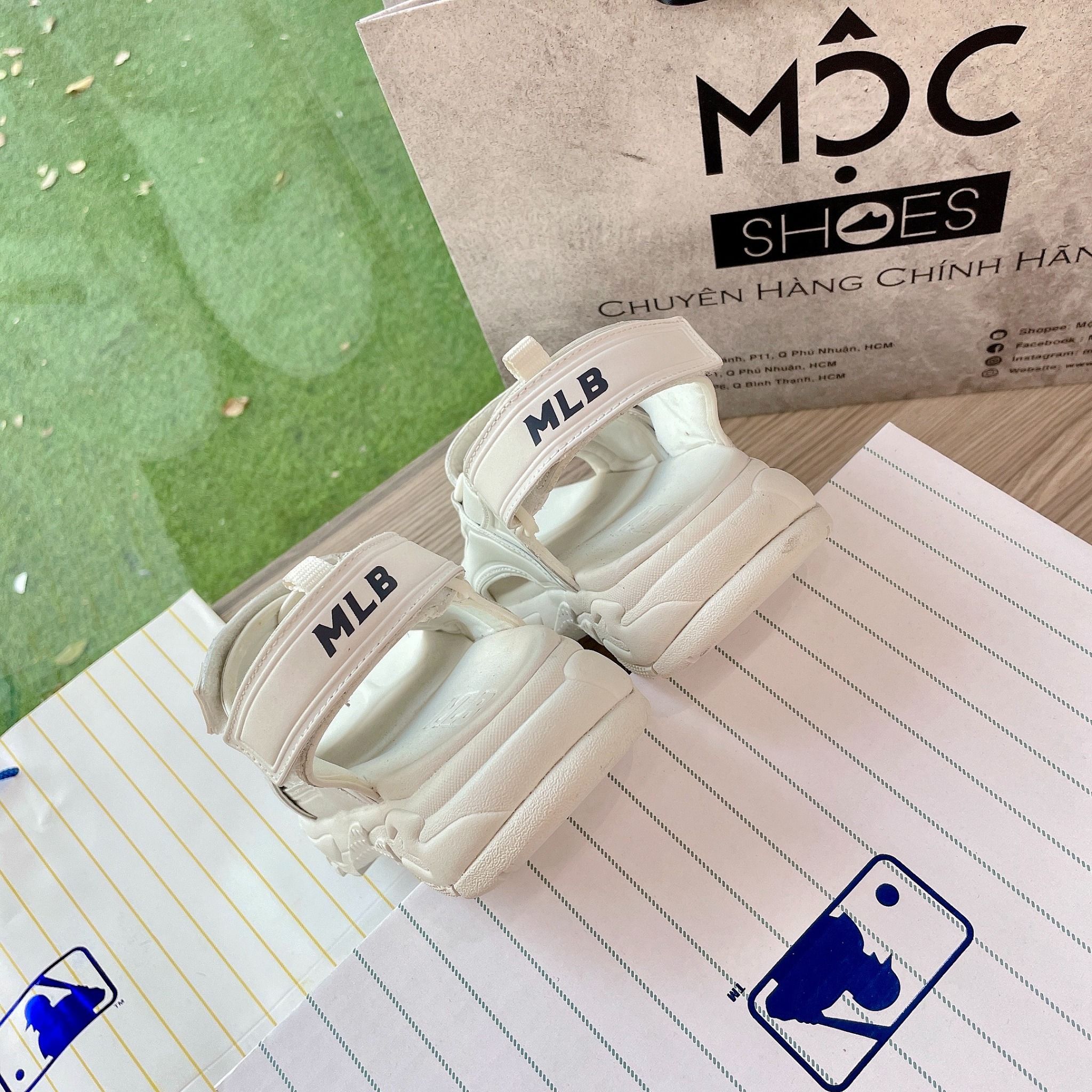 2197 - HÀNG CHÍNH HÃNG - GIÀY SANDAL MLB CHUNKY LA DODGERS - WHITE - CODE: 3ASDRNS43-07WHS