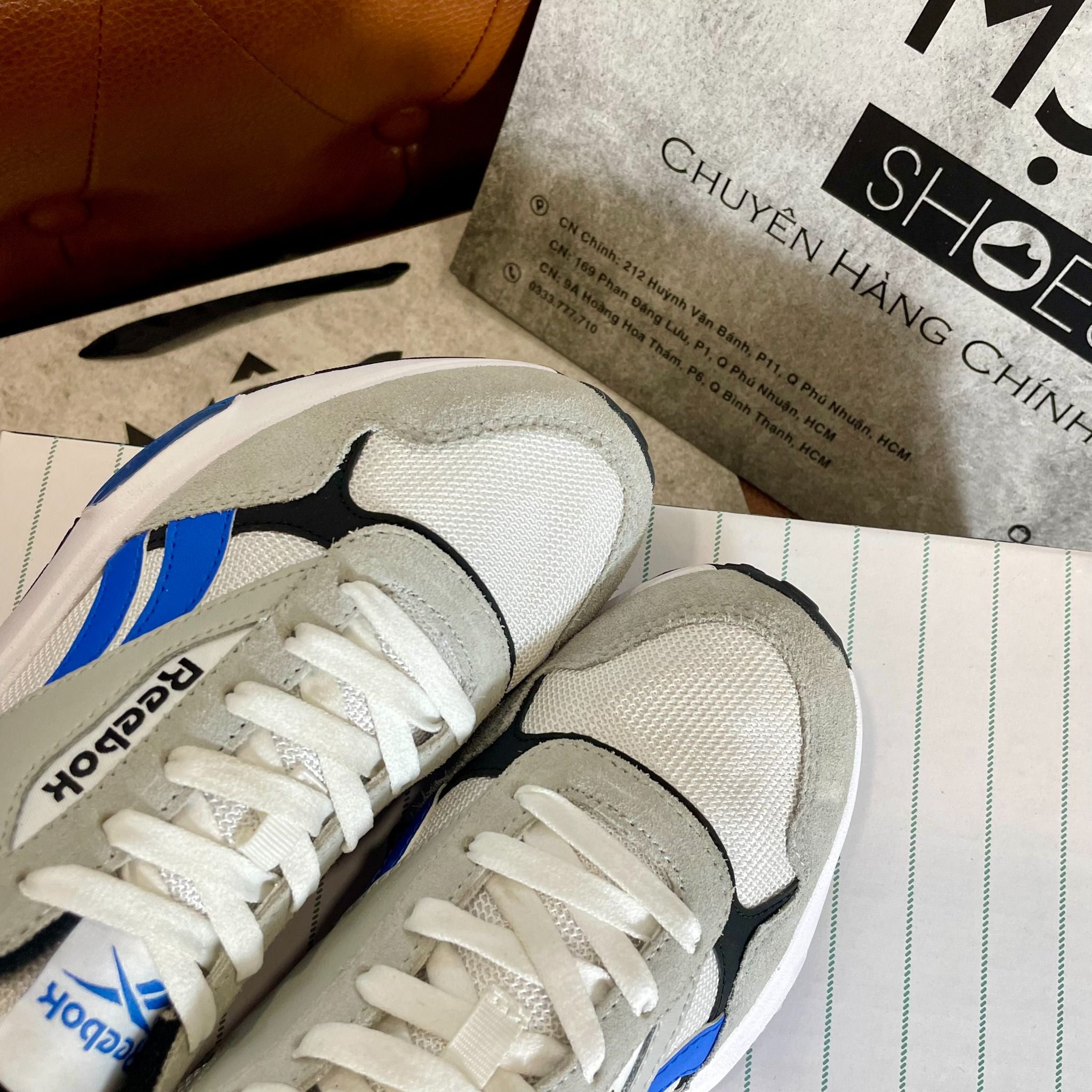 2231- HÀNG CHÍNH HÃNG - GIÀY REEBOK ĐẾ MAX - XÁM - *LOGO XANH*