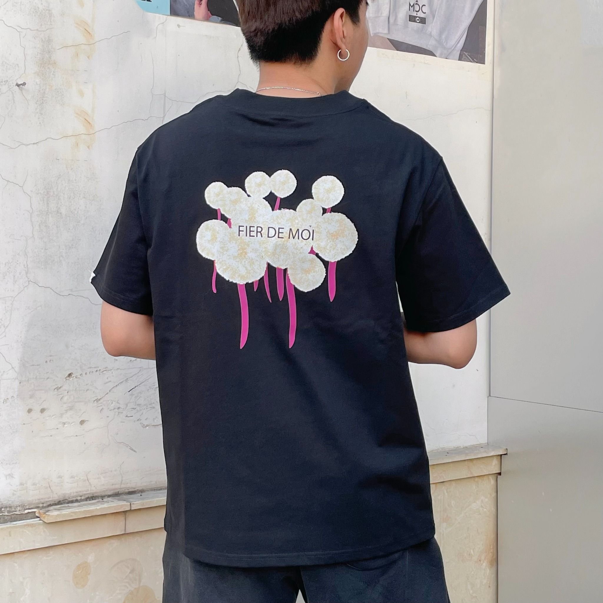 2235 - HÀNG CHÍNH HÃNG - ÁO THUN STEEL IRIS FRONT SHORT SLEEVE T-SHIRT (BLACK & WHITE)
