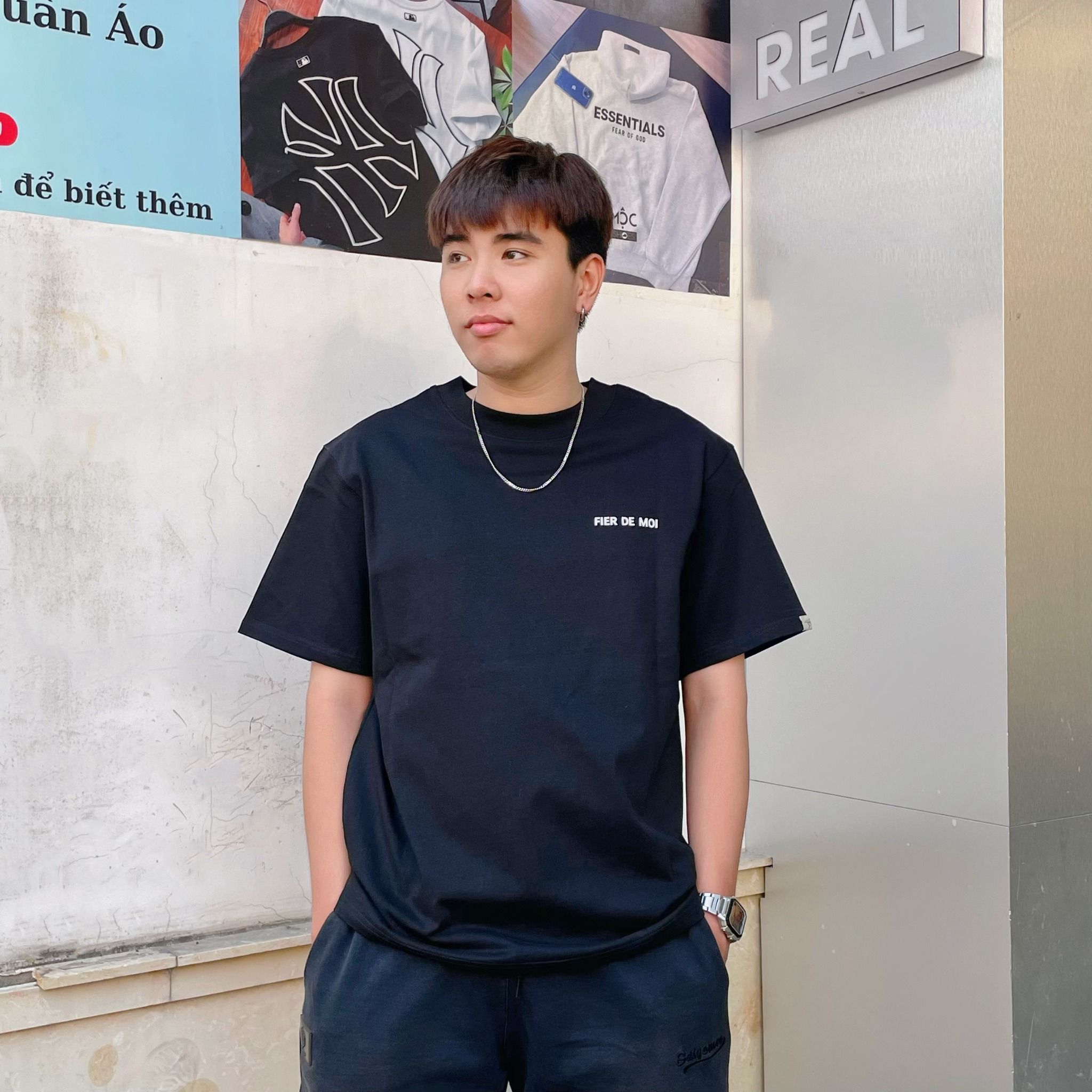 2235 - HÀNG CHÍNH HÃNG - ÁO THUN STEEL IRIS FRONT SHORT SLEEVE T-SHIRT (BLACK & WHITE)