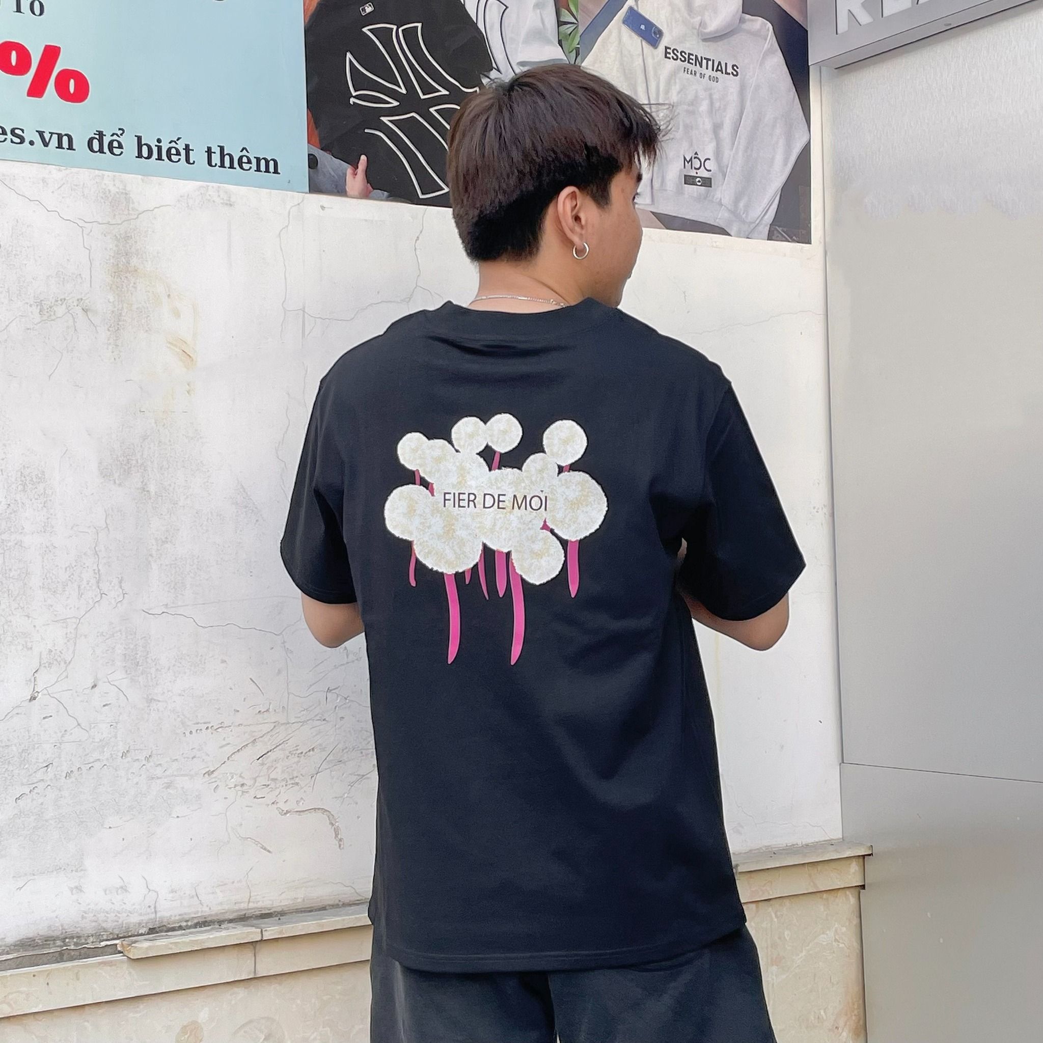 2235 - HÀNG CHÍNH HÃNG - ÁO THUN STEEL IRIS FRONT SHORT SLEEVE T-SHIRT (BLACK & WHITE)