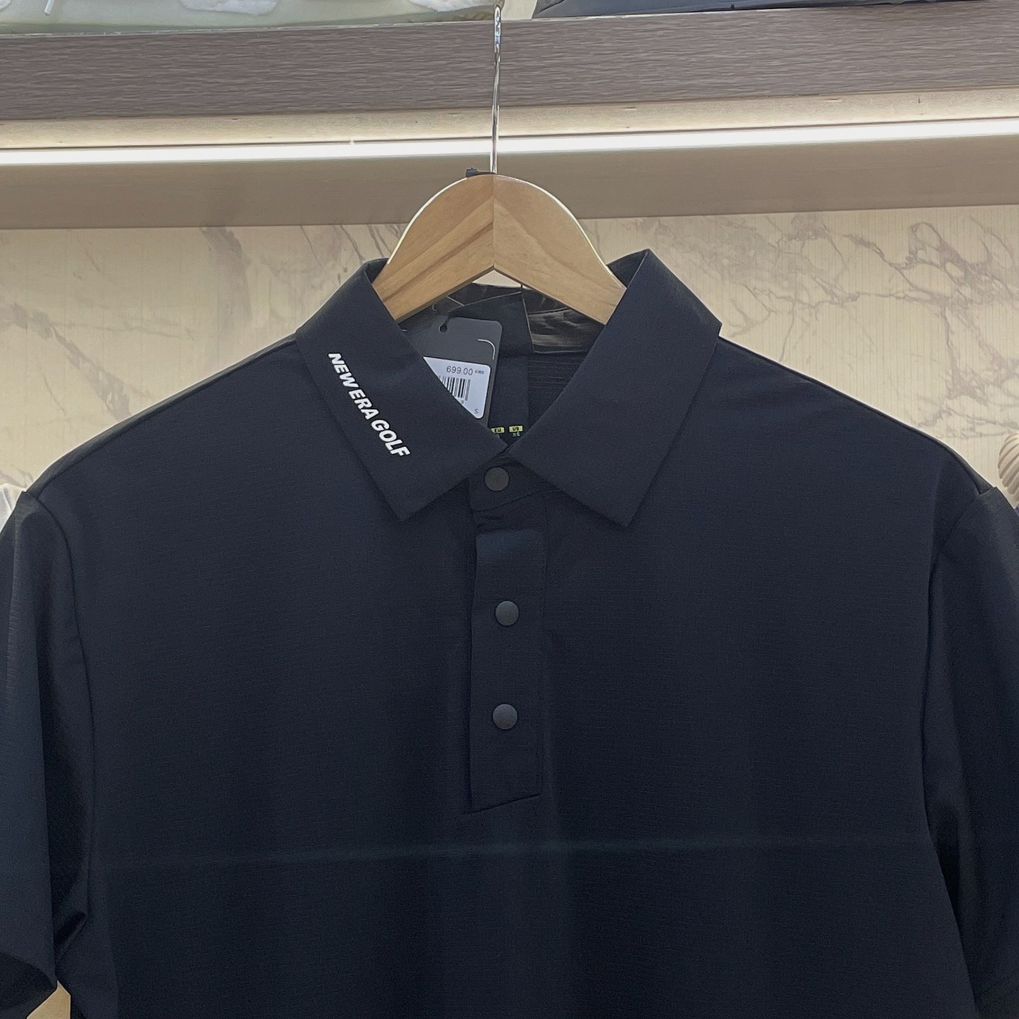 2243 - HÀNG CHÍNH HÃNG - Áo Polo New Era - Logo NY xám thêu - Đen