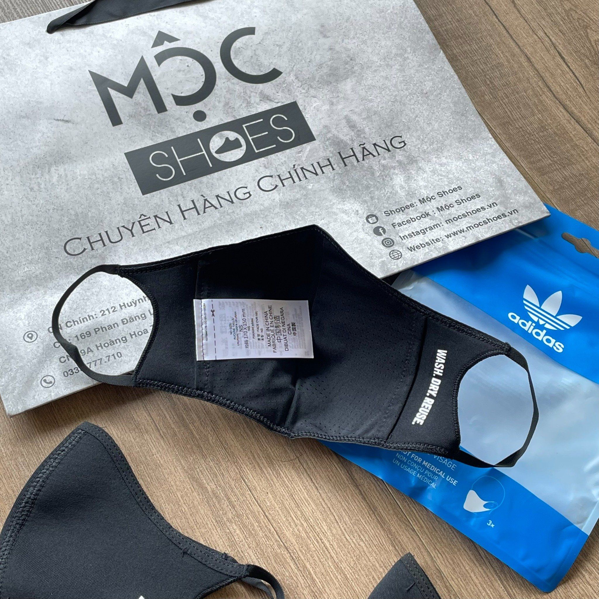  2248 - HÀNG CHÍNH HÃNG - BỘ 3 KHẨU TRANG ADIDAS FACE MASK COVER SIZE M/L - *BLACK* - 2024** - Code: H08837 