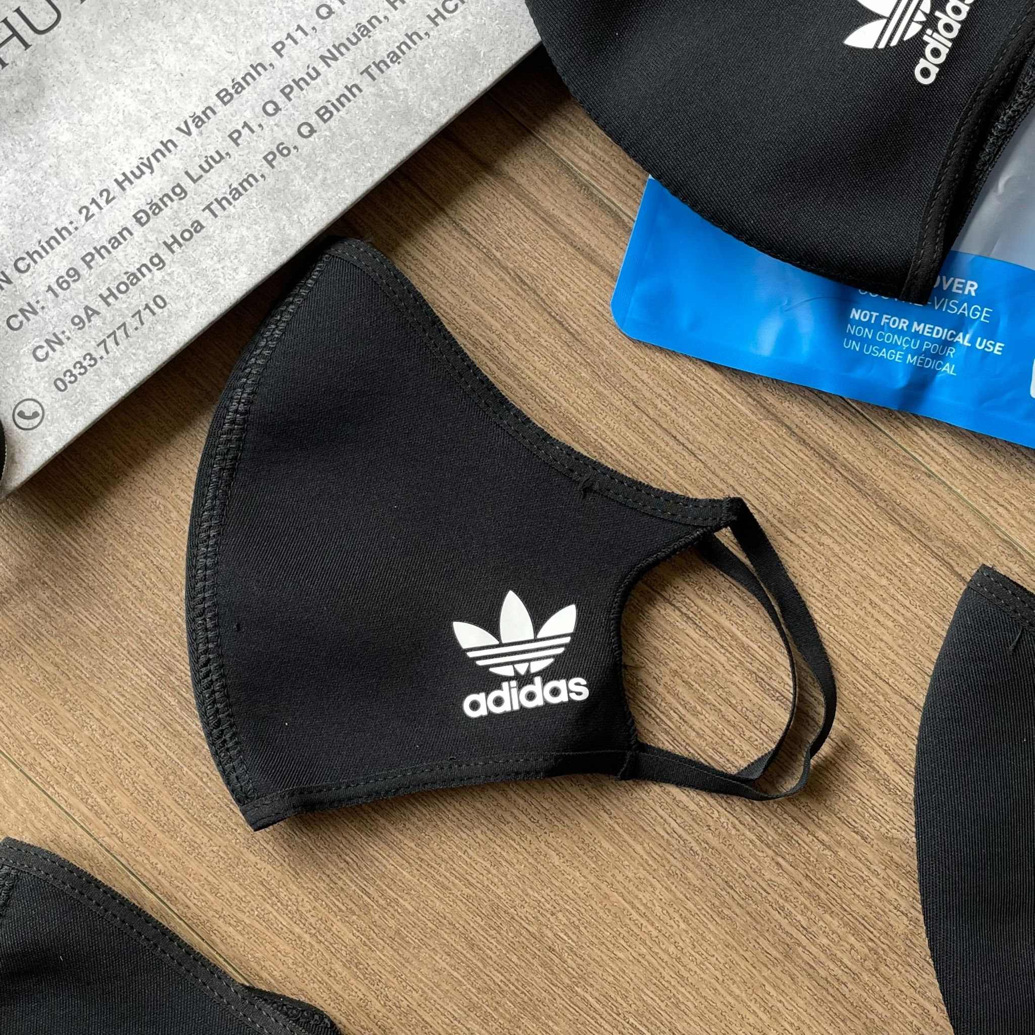  2248 - HÀNG CHÍNH HÃNG - BỘ 3 KHẨU TRANG ADIDAS FACE MASK COVER SIZE M/L - *BLACK* - 2024** - Code: H08837 