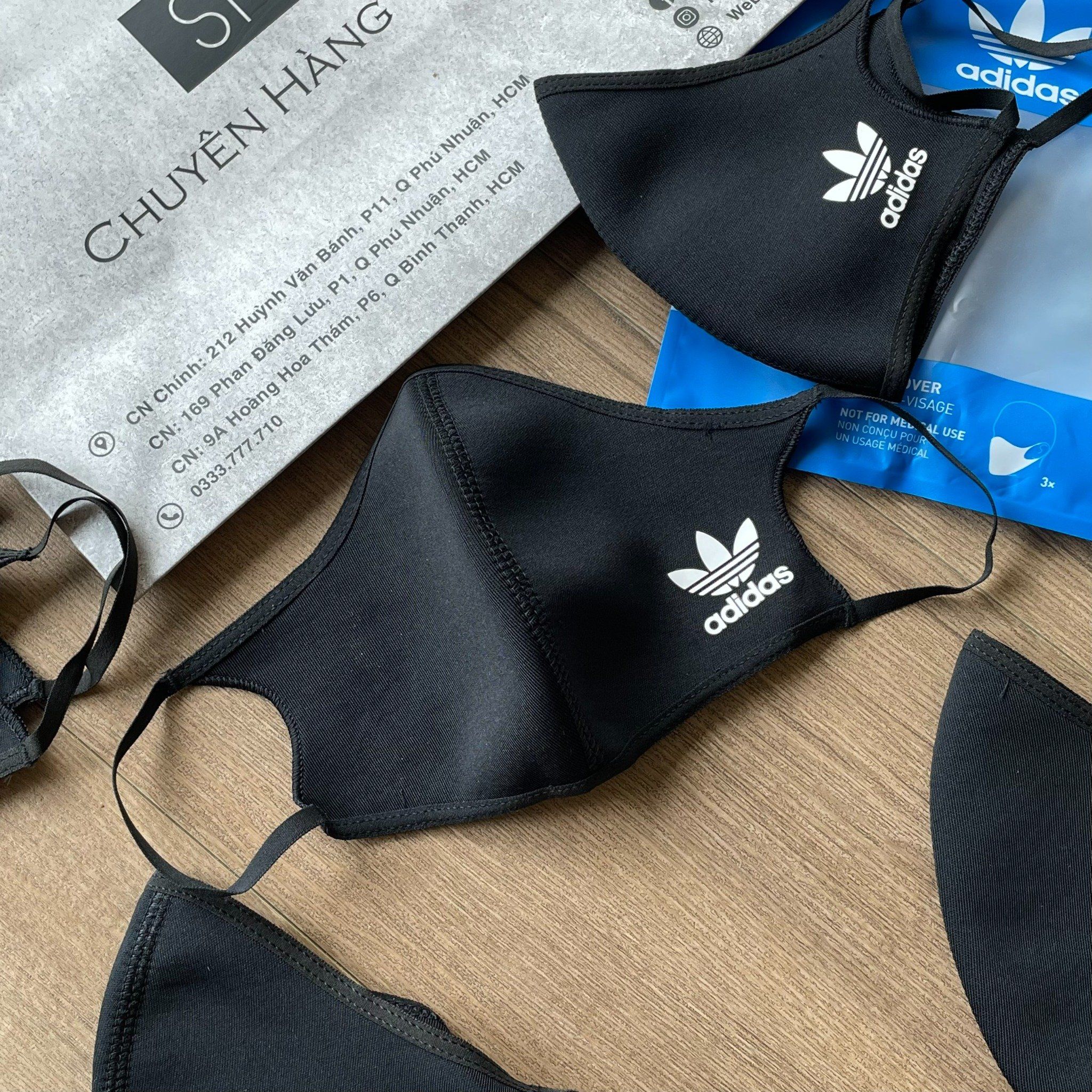  2248 - HÀNG CHÍNH HÃNG - BỘ 3 KHẨU TRANG ADIDAS FACE MASK COVER SIZE M/L - *BLACK* - 2024** - Code: H08837 