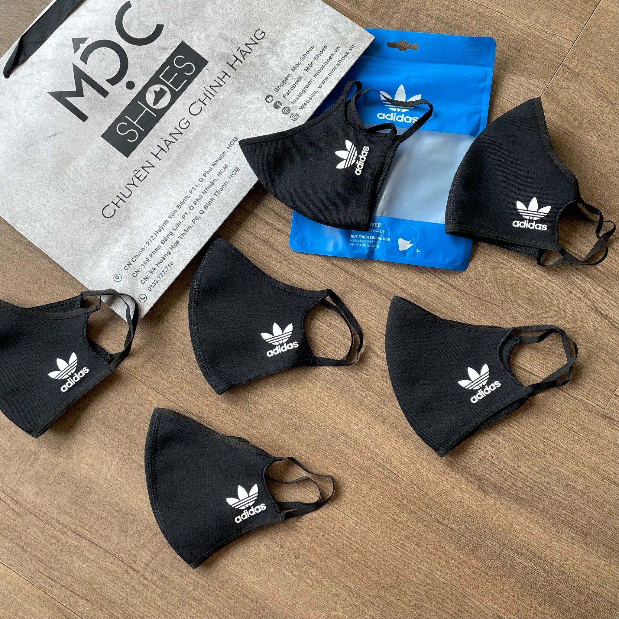  2248 - HÀNG CHÍNH HÃNG - BỘ 3 KHẨU TRANG ADIDAS FACE MASK COVER SIZE M/L - *BLACK* - 2024** - Code: H08837 