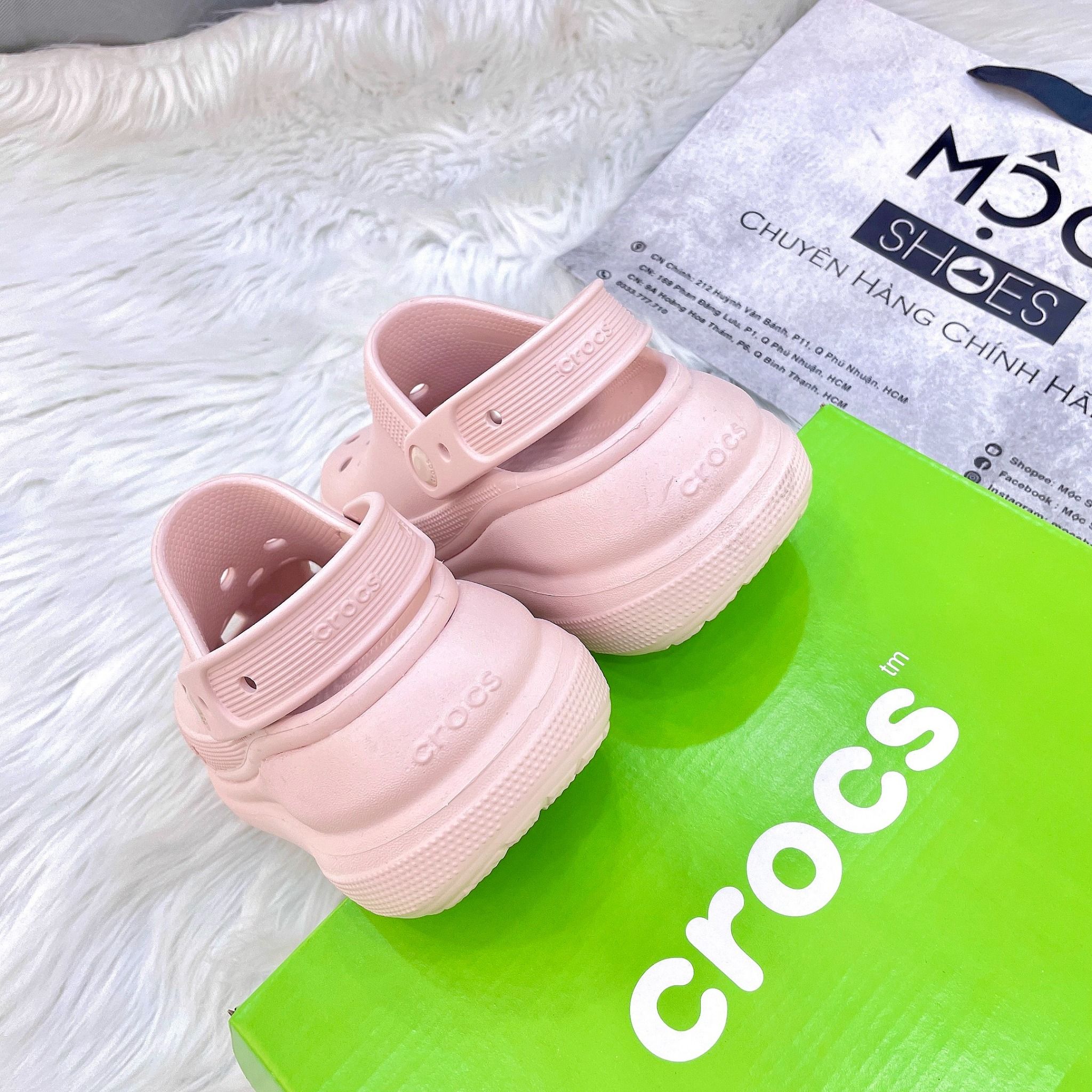  2223 - HÀNG CHÍNH HÃNG - Giày CLOG UNISEX CROCS CRUSH CLASSIC -  *Đế Cao* - Pink Clay Shimmer - HỒNG TRƠN - CODE : 