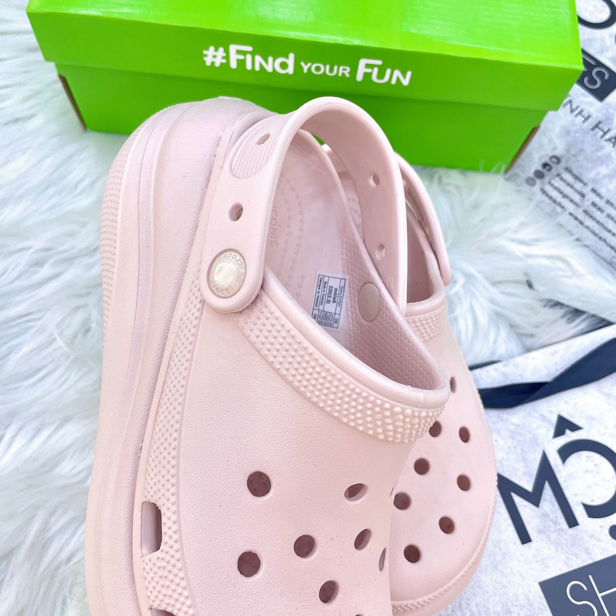  2223 - HÀNG CHÍNH HÃNG - Giày CLOG UNISEX CROCS CRUSH CLASSIC -  *Đế Cao* - Pink Clay Shimmer - HỒNG TRƠN - CODE : 