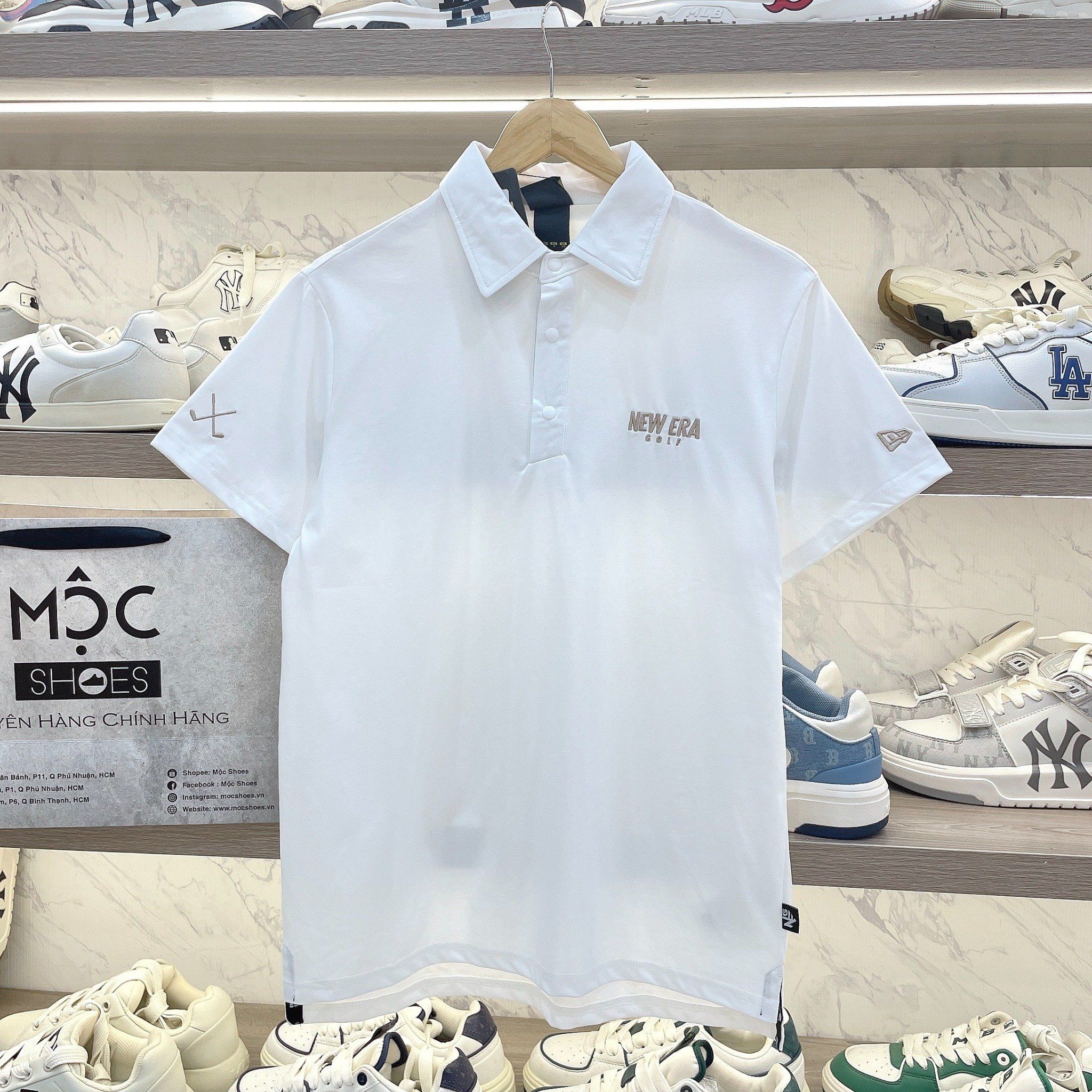  2251 - HÀNG CHÍNH HÃNG - ÁO POLO NEW ERA - ÁO POLO GOLF Logo New Era - TRẮNG 