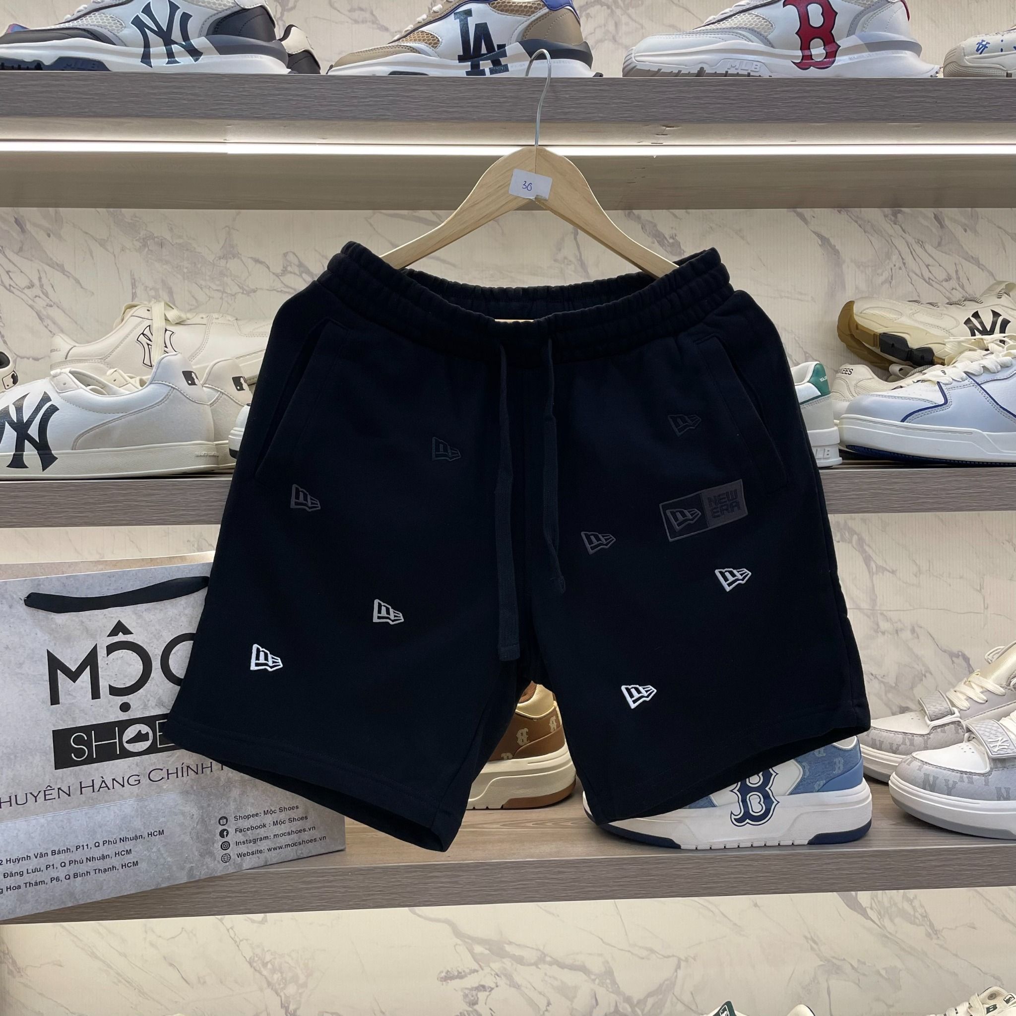 2266 - HÀNG CHÍNH HÃNG - QUẦN SHORT NEW ERA - ĐEN NHIỀU LOGO NE - CODE: 14187410