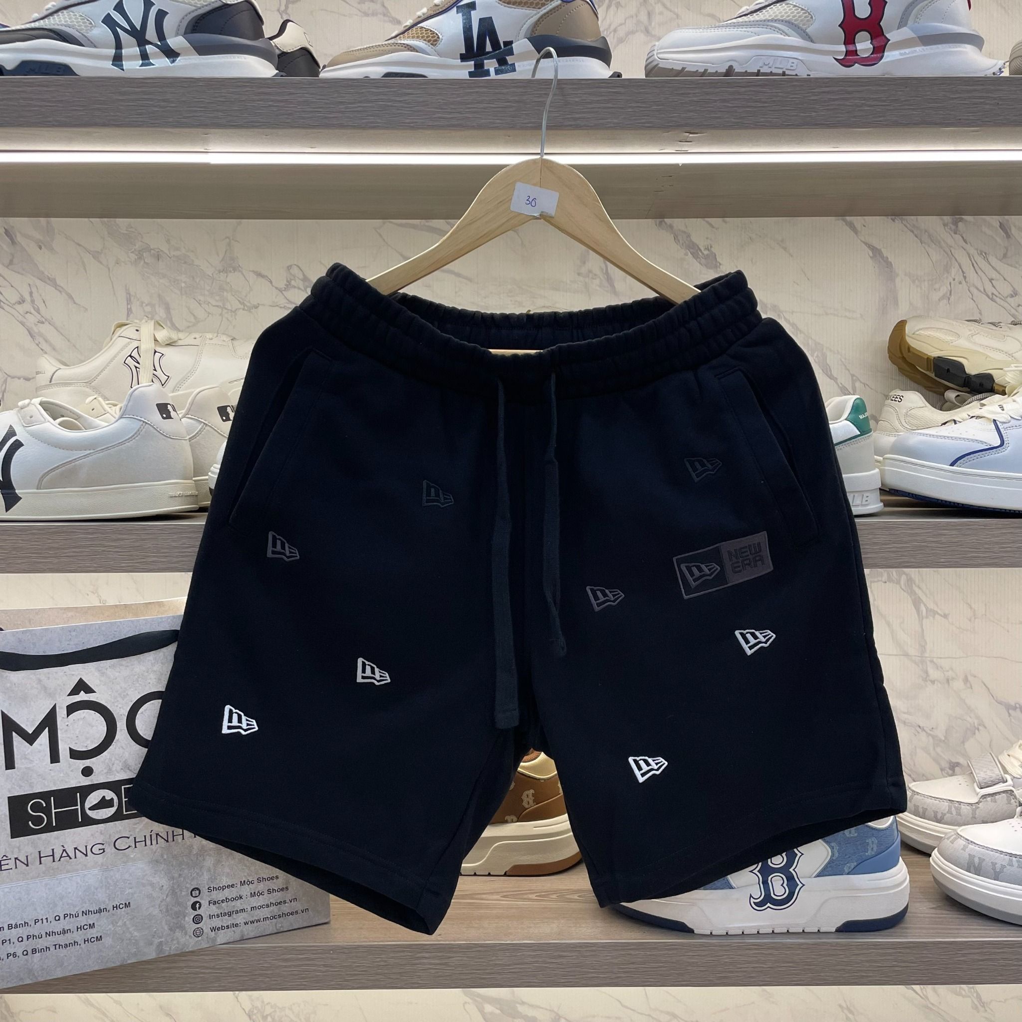 2266 - HÀNG CHÍNH HÃNG - QUẦN SHORT NEW ERA - ĐEN NHIỀU LOGO NE - CODE: 14187410