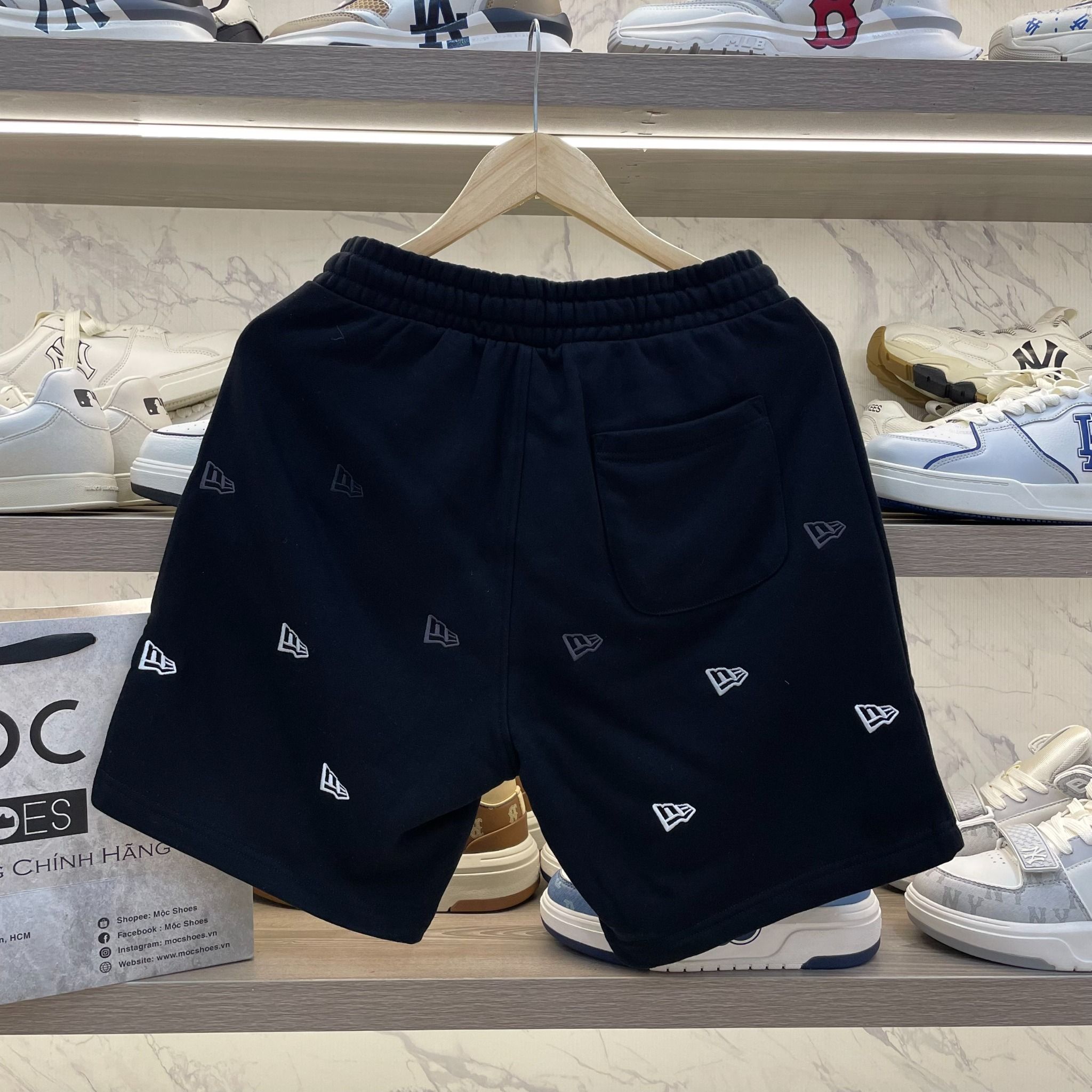 2266 - HÀNG CHÍNH HÃNG - QUẦN SHORT NEW ERA - ĐEN NHIỀU LOGO NE - CODE: 14187410