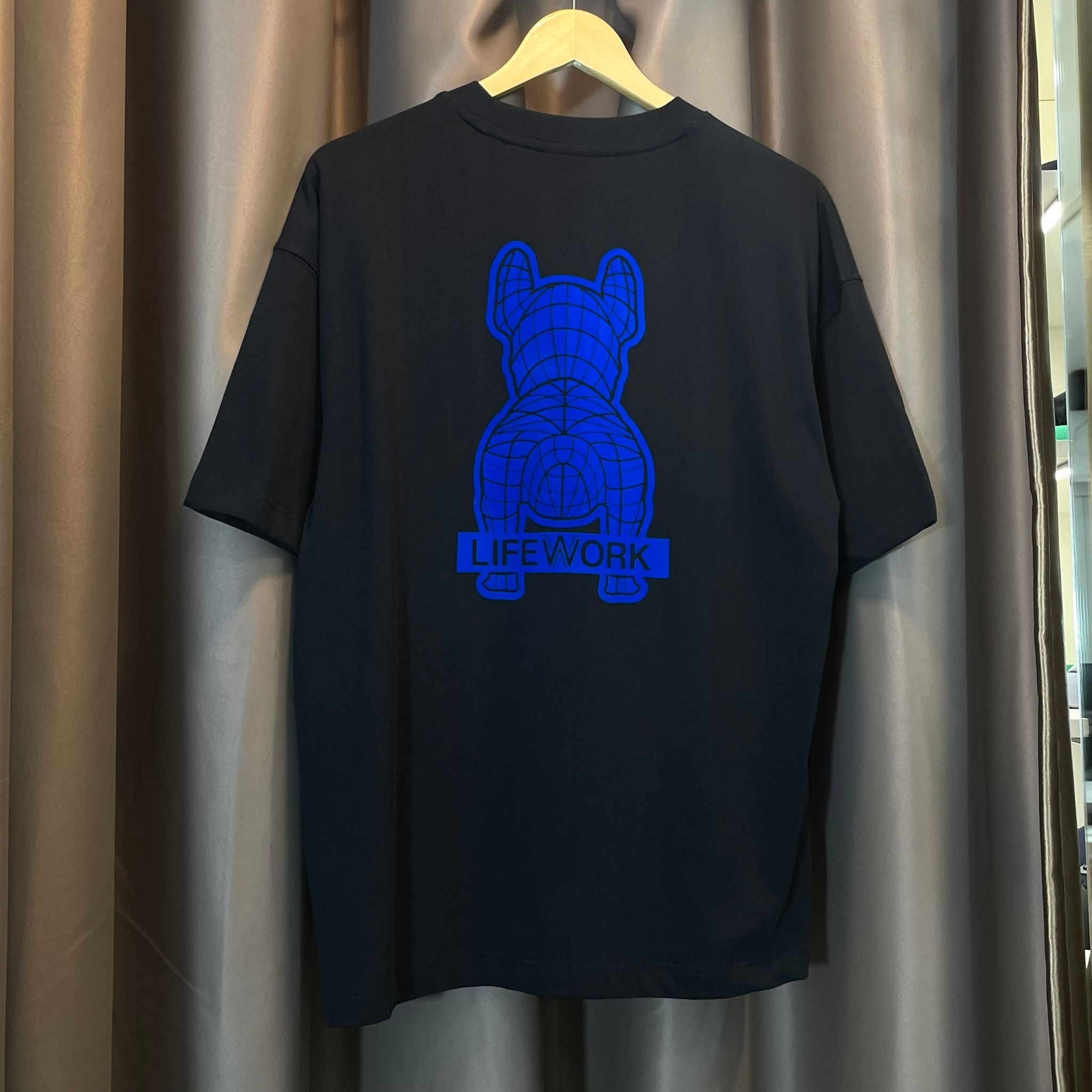 2271 - HÀNG CHÍNH HÃNG - ÁO LIFE WORK - LOGO MINI XANH - ĐEN - CODE: LW234TS088
