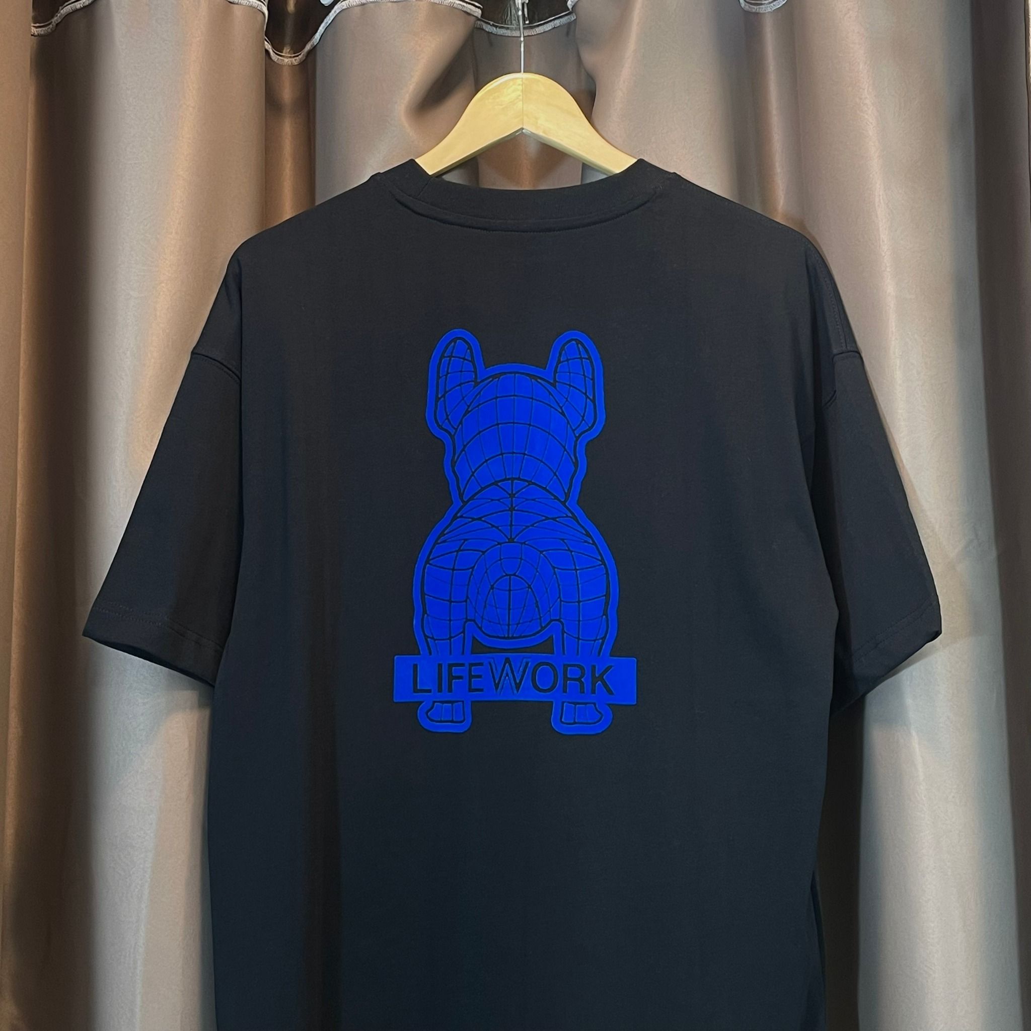 2271 - HÀNG CHÍNH HÃNG - ÁO LIFE WORK - LOGO MINI XANH - ĐEN - CODE: LW234TS088