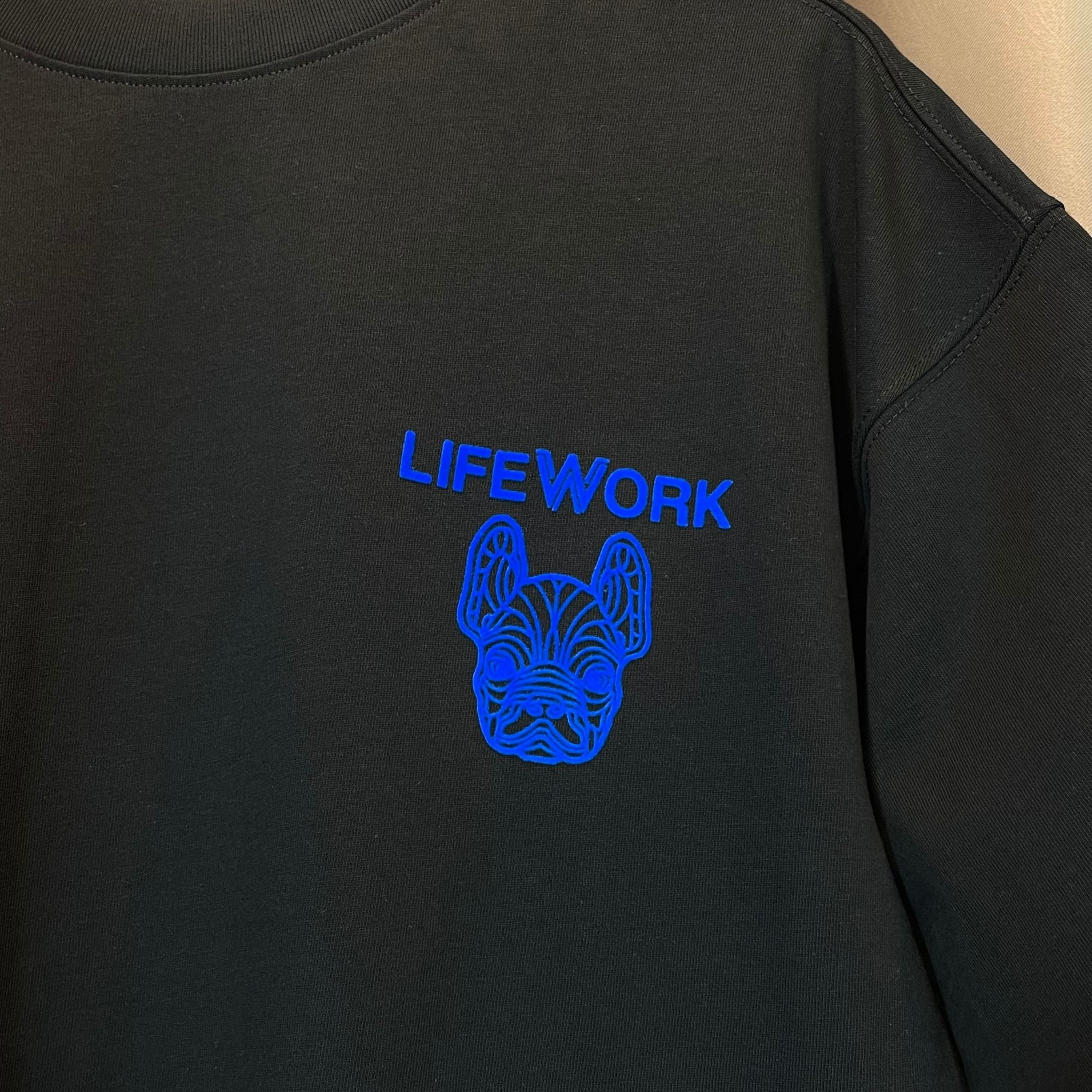 2271 - HÀNG CHÍNH HÃNG - ÁO LIFE WORK - LOGO MINI XANH - ĐEN - CODE: LW234TS088