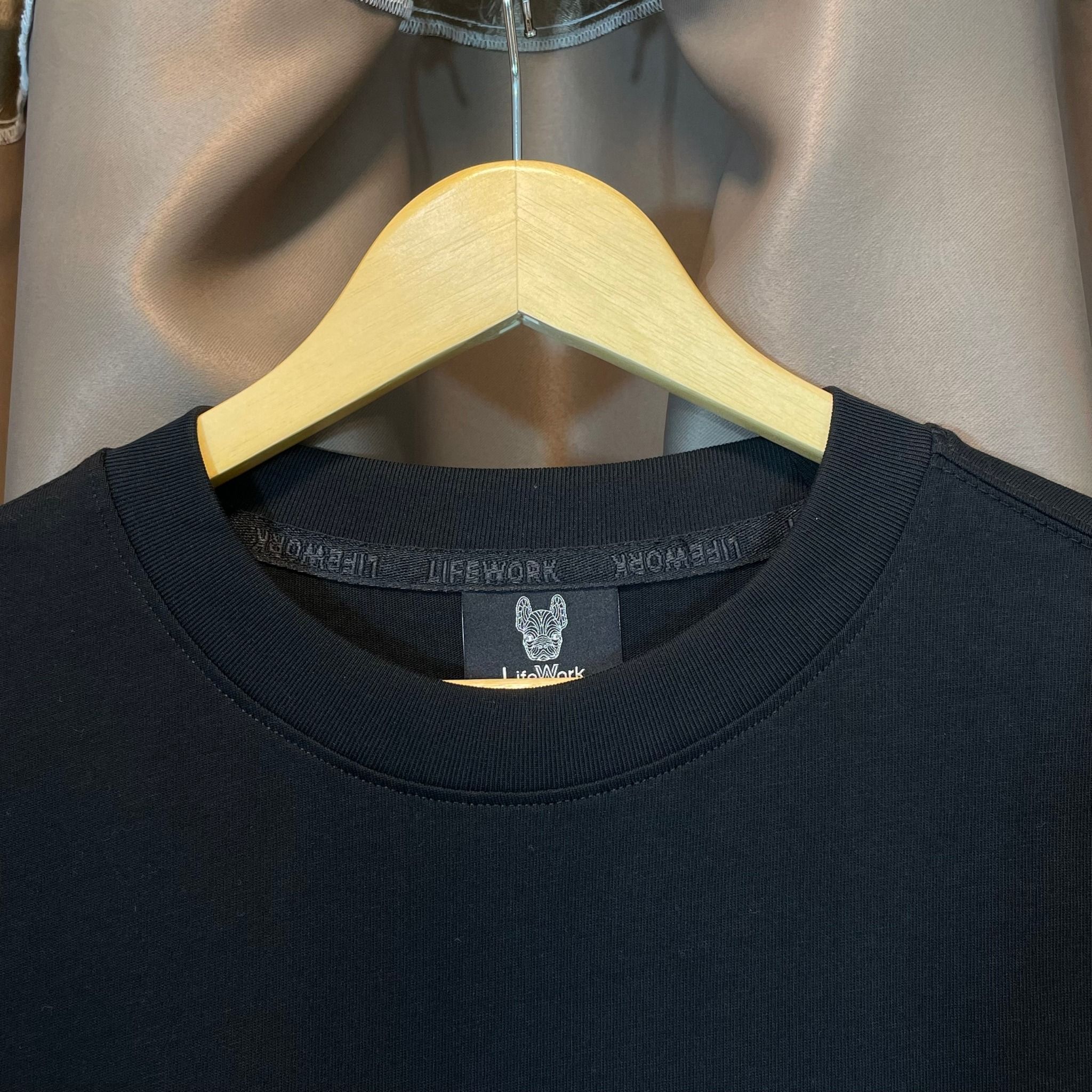 2271 - HÀNG CHÍNH HÃNG - ÁO LIFE WORK - LOGO MINI XANH - ĐEN - CODE: LW234TS088