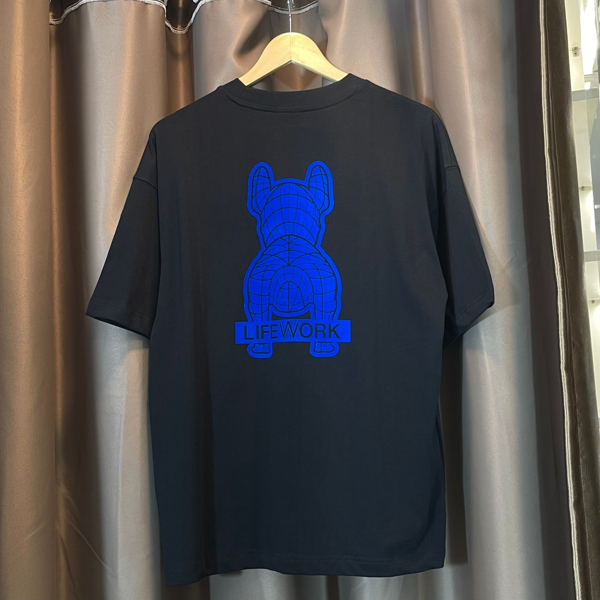 2271 - HÀNG CHÍNH HÃNG - ÁO LIFE WORK - LOGO MINI XANH - ĐEN - CODE: LW234TS088
