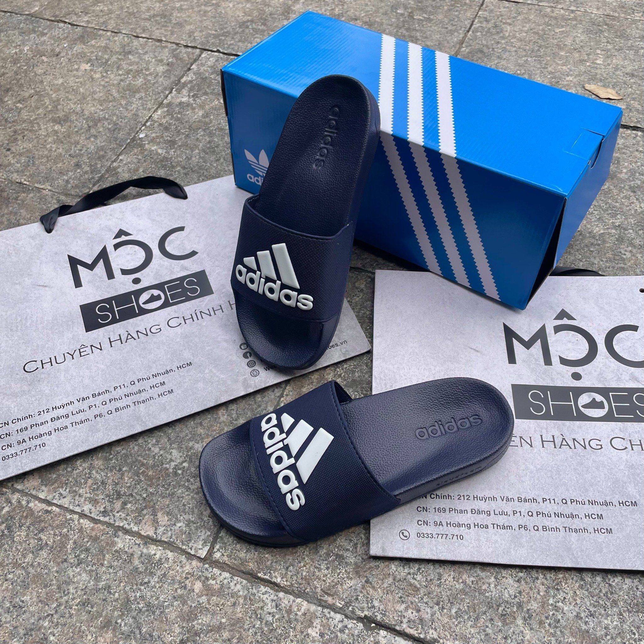 2310 - HÀNG CHÍNH HÃNG - DÉP ADIDAS ADILLETE SHOWER - BIG LOGO - NAVY - CODE: GZ3774