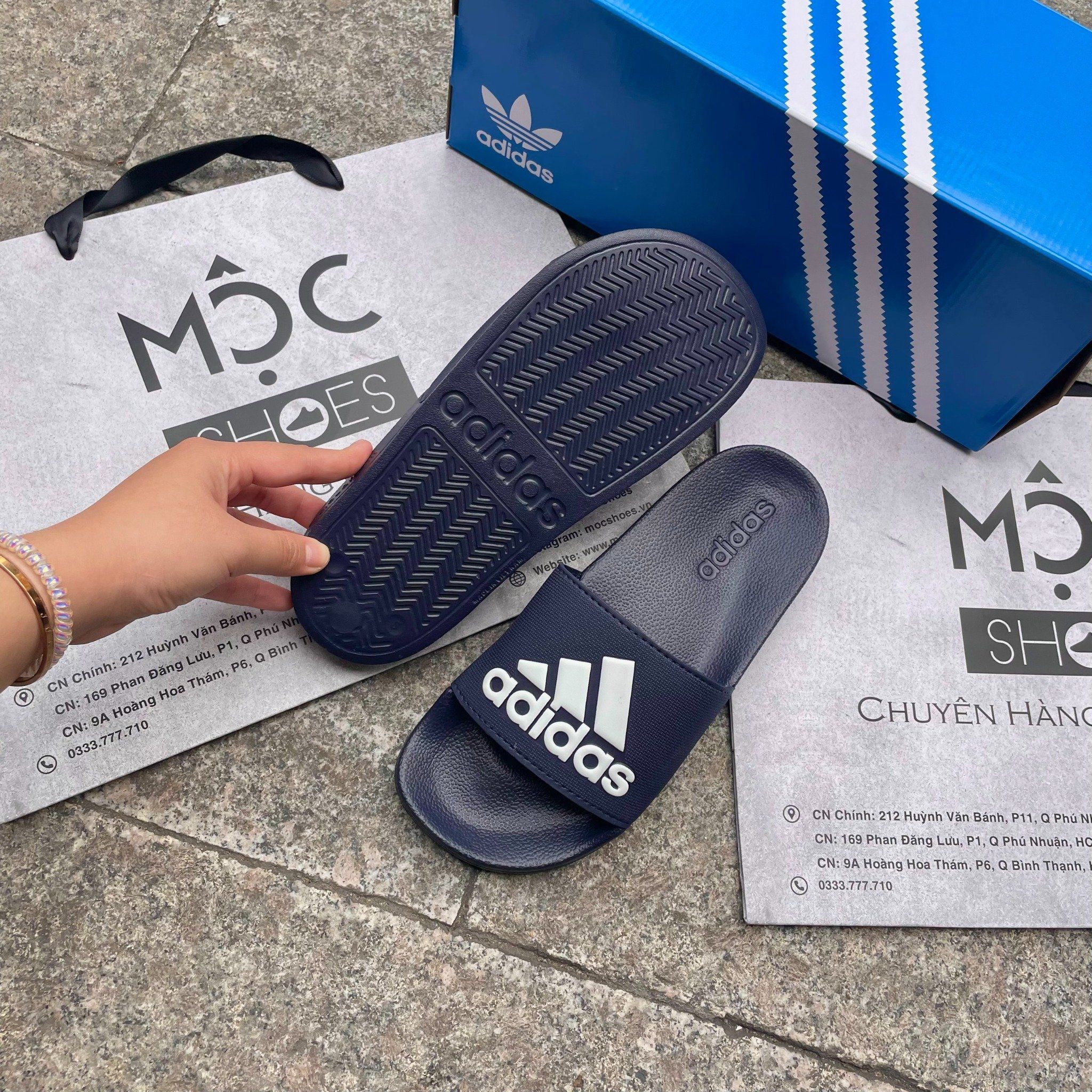 2310 - HÀNG CHÍNH HÃNG - DÉP ADIDAS ADILLETE SHOWER - BIG LOGO - NAVY - CODE: GZ3774