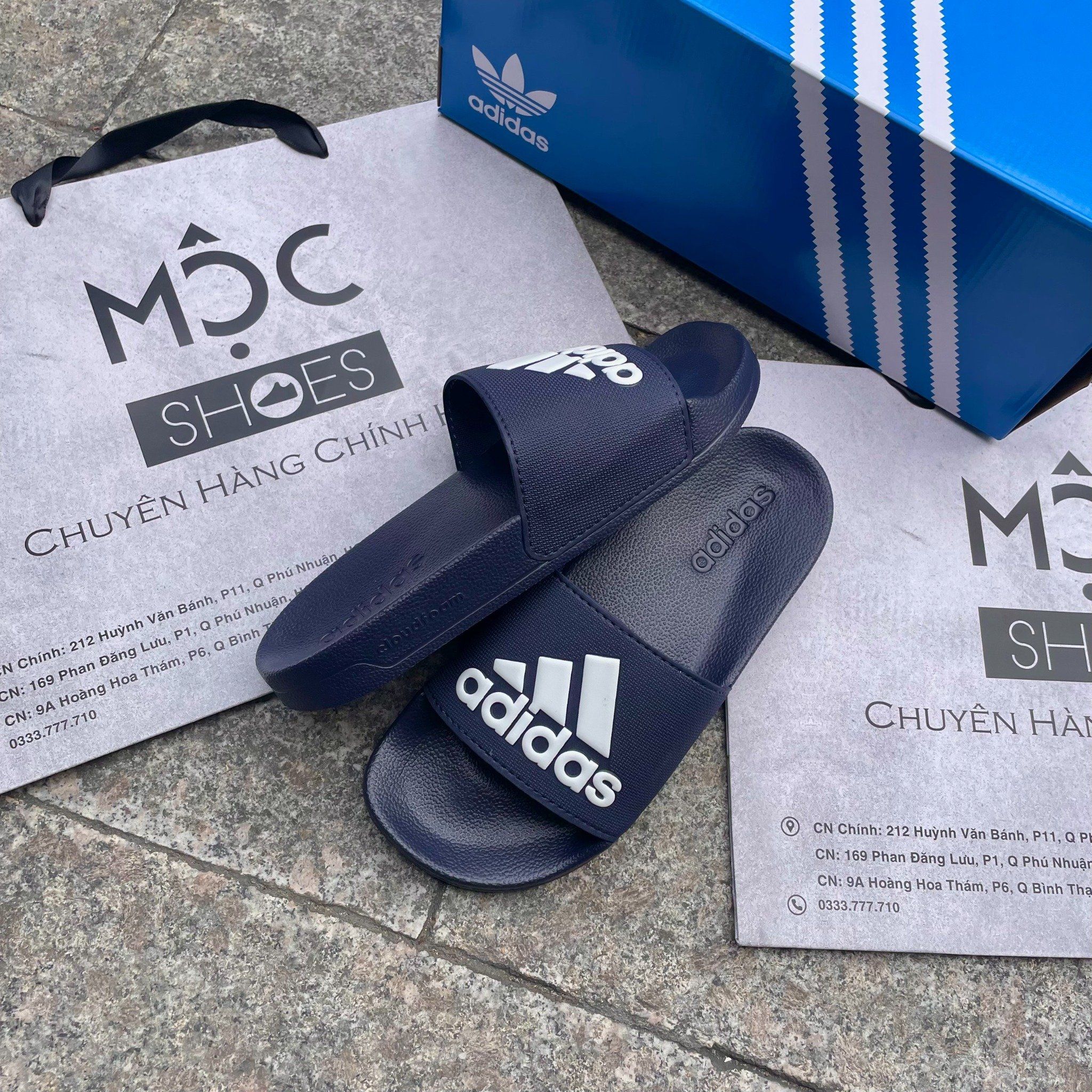 2310 - HÀNG CHÍNH HÃNG - DÉP ADIDAS ADILLETE SHOWER - BIG LOGO - NAVY - CODE: GZ3774