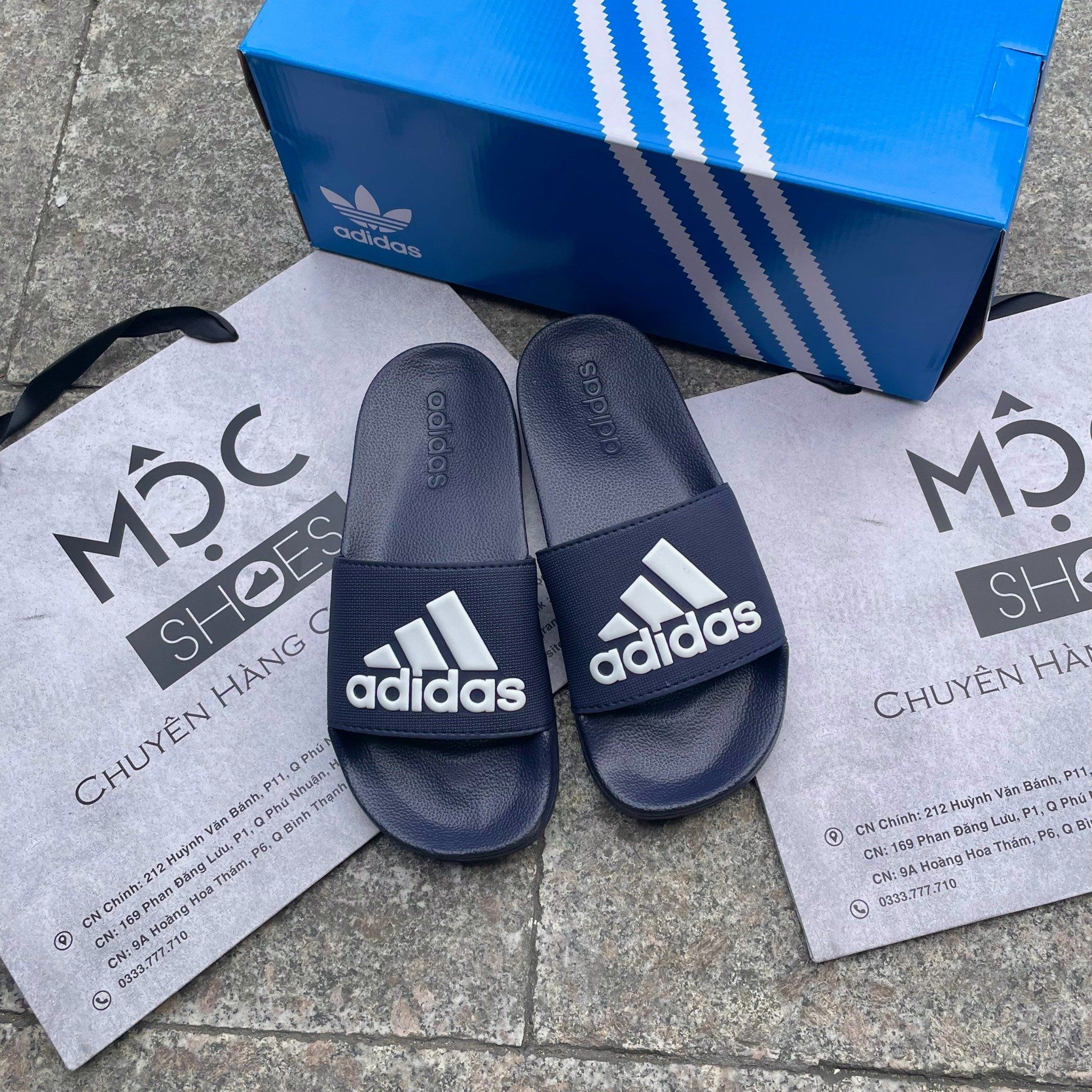 2310 - HÀNG CHÍNH HÃNG - DÉP ADIDAS ADILLETE SHOWER - BIG LOGO - NAVY - CODE: GZ3774