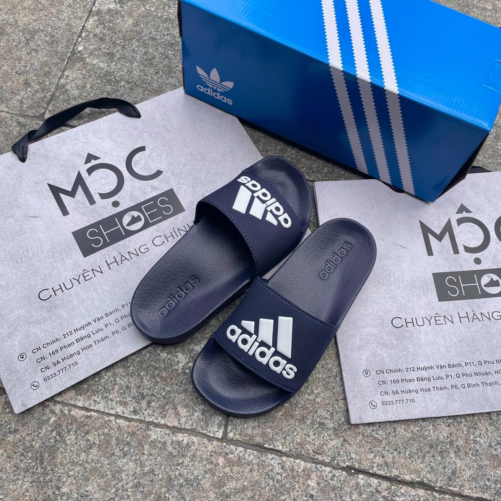 2310 - HÀNG CHÍNH HÃNG - DÉP ADIDAS ADILLETE SHOWER - BIG LOGO - NAVY - CODE: GZ3774