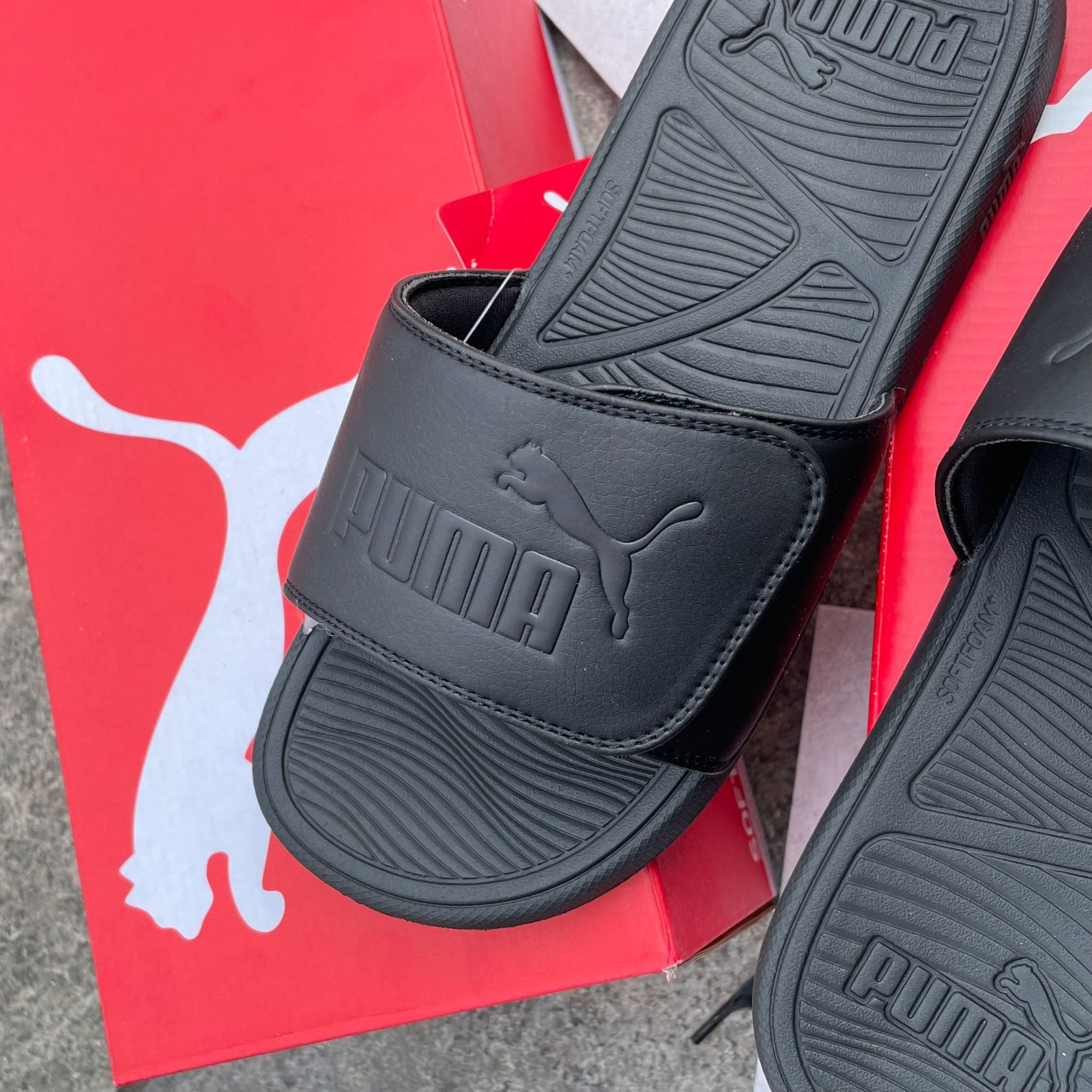 2283 - HÀNG CHÍNH HÃNG - DÉP PUMA COOL CAT 2.0 - ĐEN FULL - QUAI DÁN - CODE 389111 02