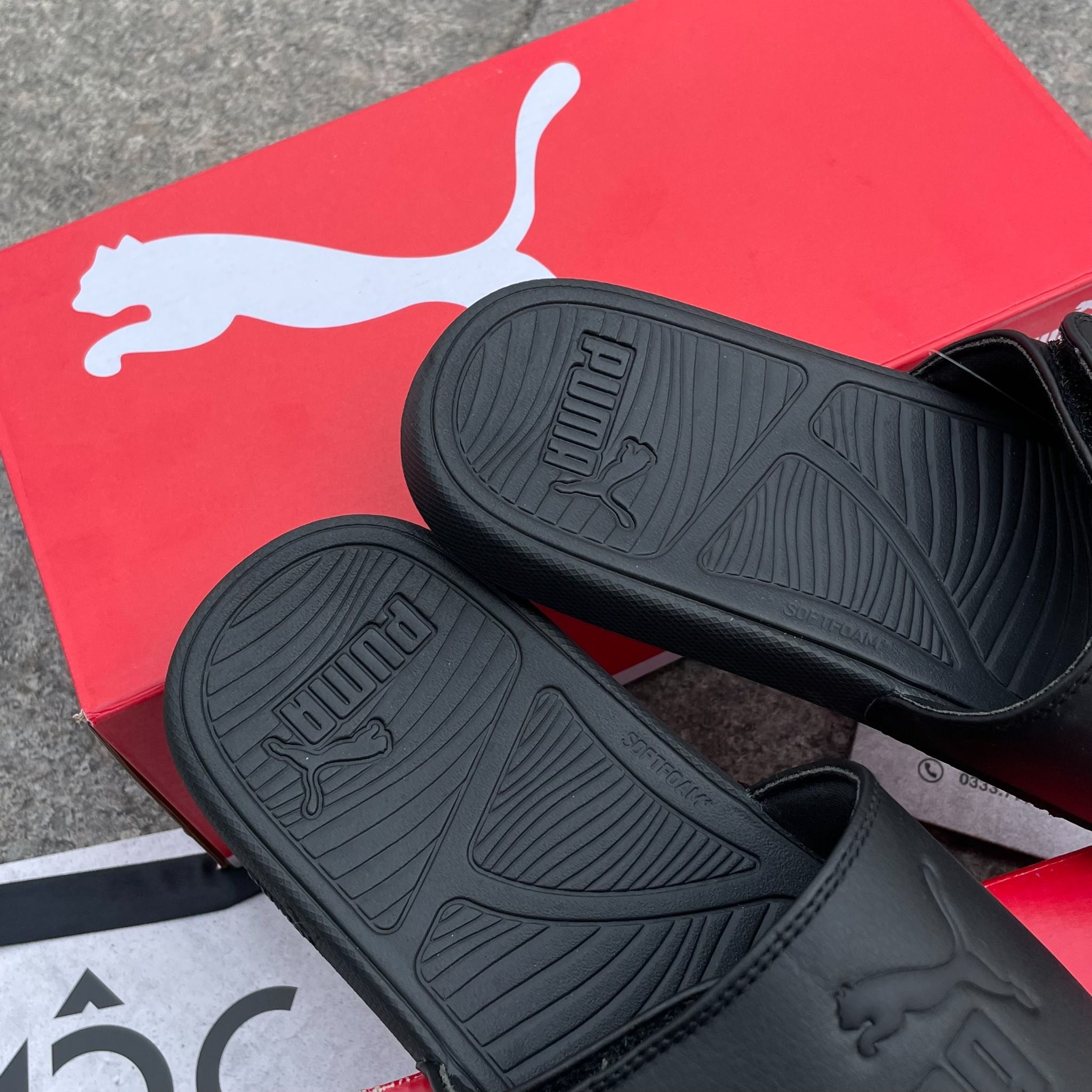 2283 - HÀNG CHÍNH HÃNG - DÉP PUMA COOL CAT 2.0 - ĐEN FULL - QUAI DÁN - CODE 389111 02