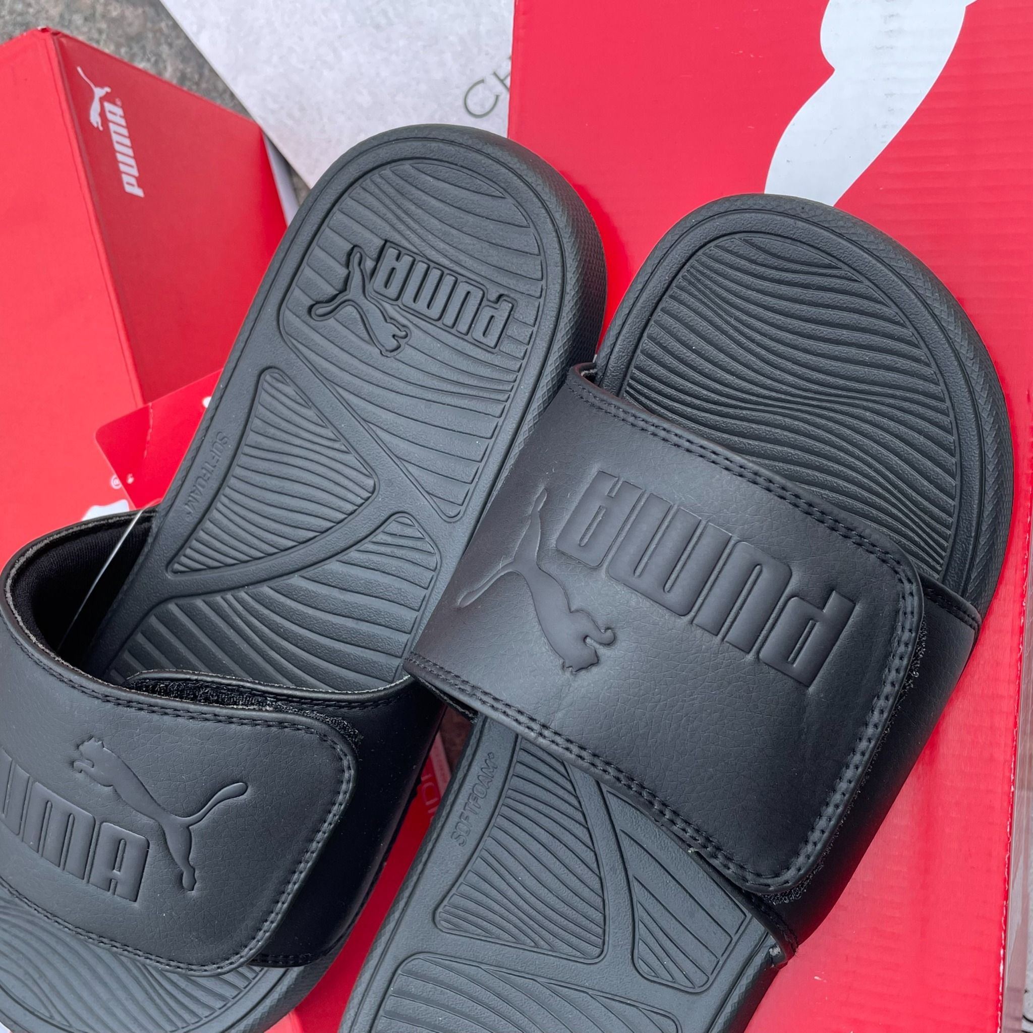 2283 - HÀNG CHÍNH HÃNG - DÉP PUMA COOL CAT 2.0 - ĐEN FULL - QUAI DÁN - CODE 389111 02
