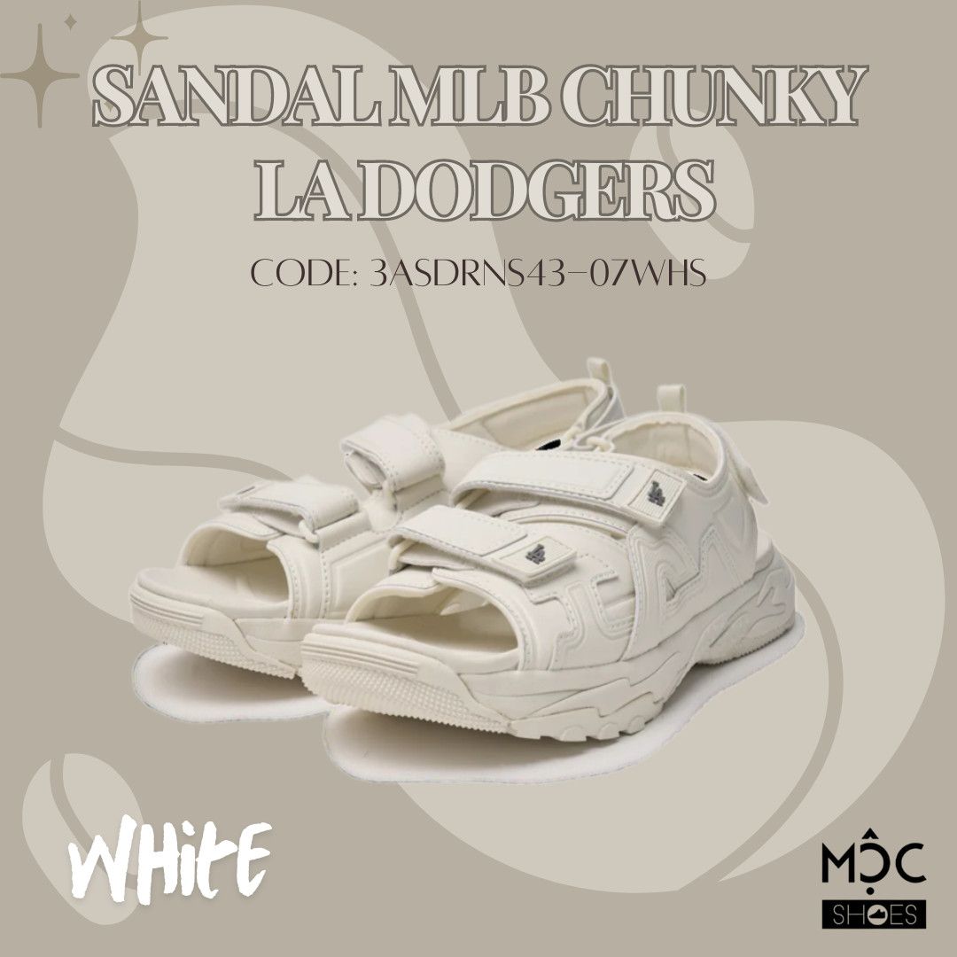 2197 - HÀNG CHÍNH HÃNG - GIÀY SANDAL MLB CHUNKY LA DODGERS - WHITE - CODE: 3ASDRNS43-07WHS