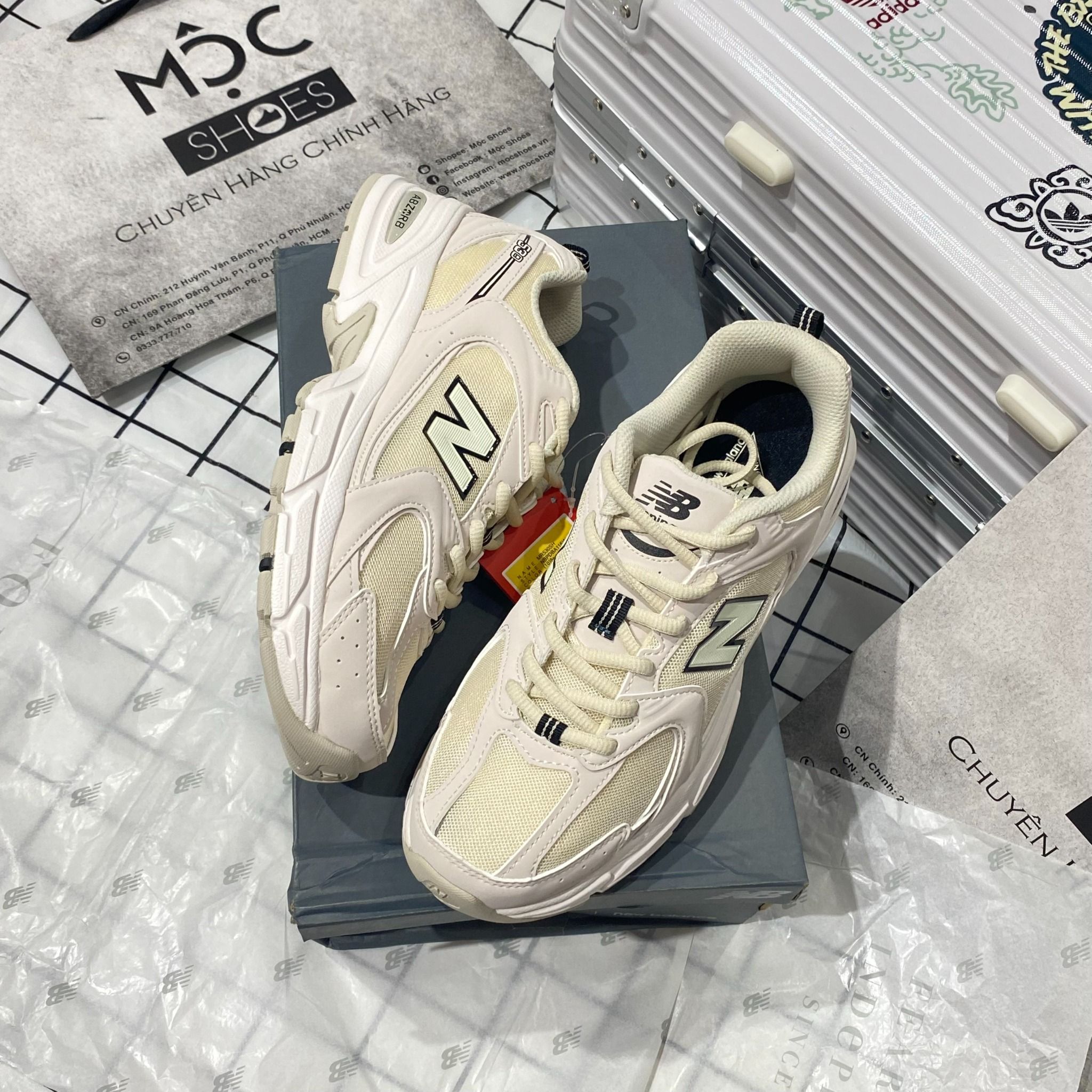 2302 - HÀNG CHÍNH HÃNG - GIÀY NEW BALANCE - 530 RETRO RUNNING INVORY - TRẮNG KEM - CODE MR530SH