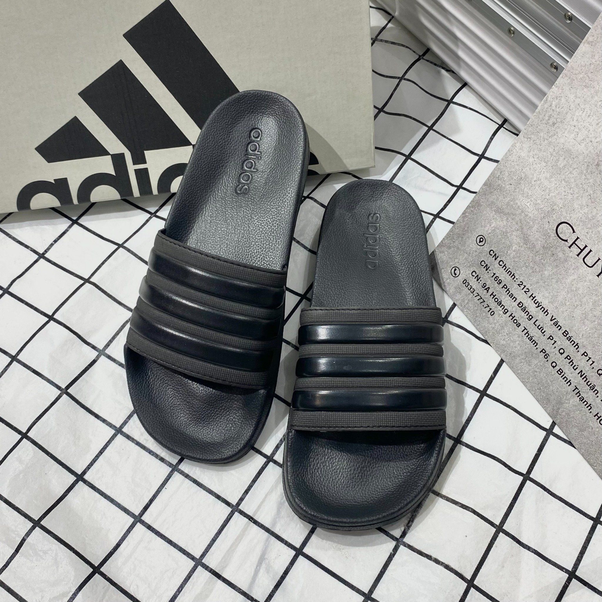 1082 - HÀNG CHÍNH HÃNG - DÉP ADIDAS LITE - TRIPLE BLACK - ĐEN FULL - Code: GZ1013