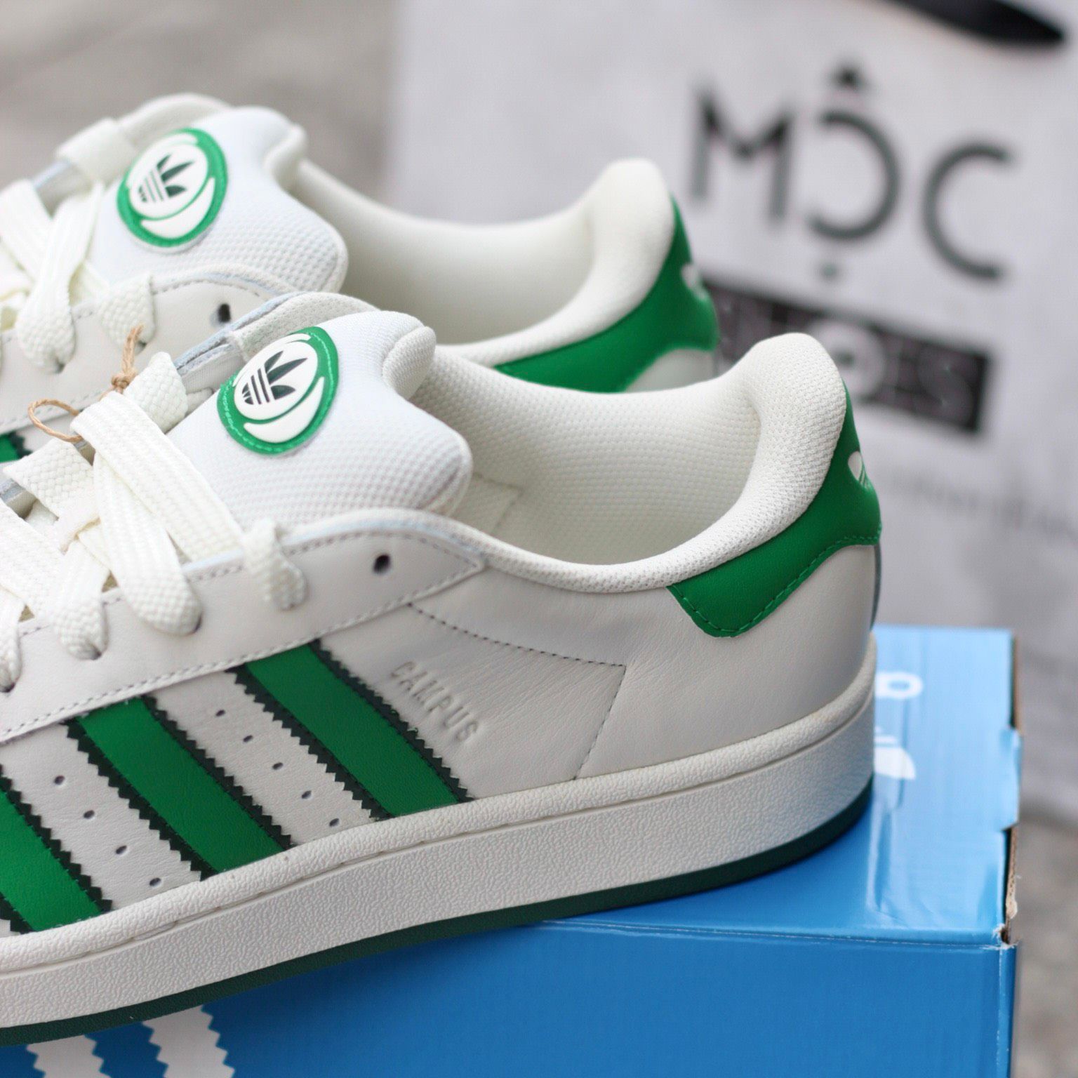 2326 - HÀNG CHÍNH HÃNG - GIÀY ADIDAS CAMPUS - TRẮNG SỌC GREEN - CODE IF8762 - 36