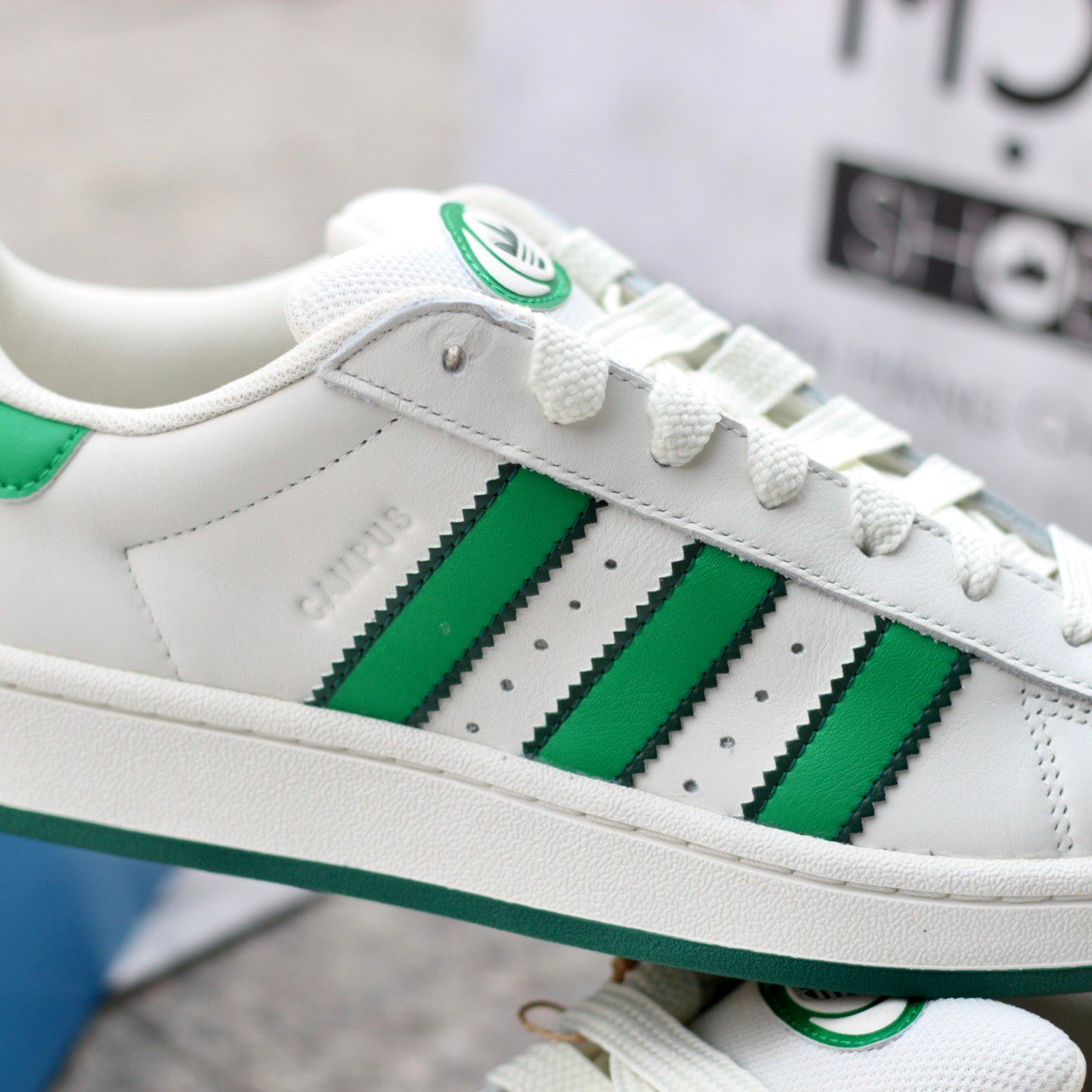 2326 - HÀNG CHÍNH HÃNG - GIÀY ADIDAS CAMPUS - TRẮNG SỌC GREEN - CODE IF8762 - 36