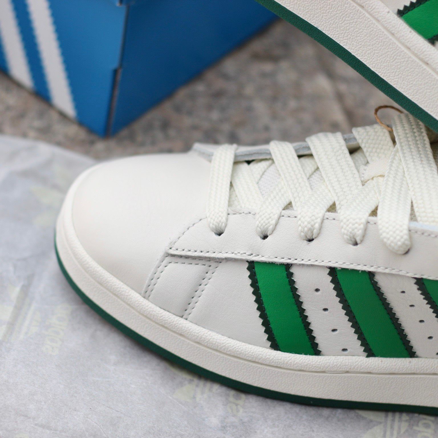 2326 - HÀNG CHÍNH HÃNG - GIÀY ADIDAS CAMPUS - TRẮNG SỌC GREEN - CODE IF8762 - 36