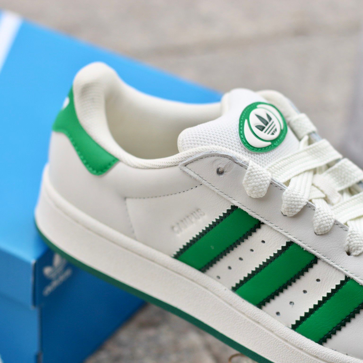 2326 - HÀNG CHÍNH HÃNG - GIÀY ADIDAS CAMPUS - TRẮNG SỌC GREEN - CODE IF8762 - 36