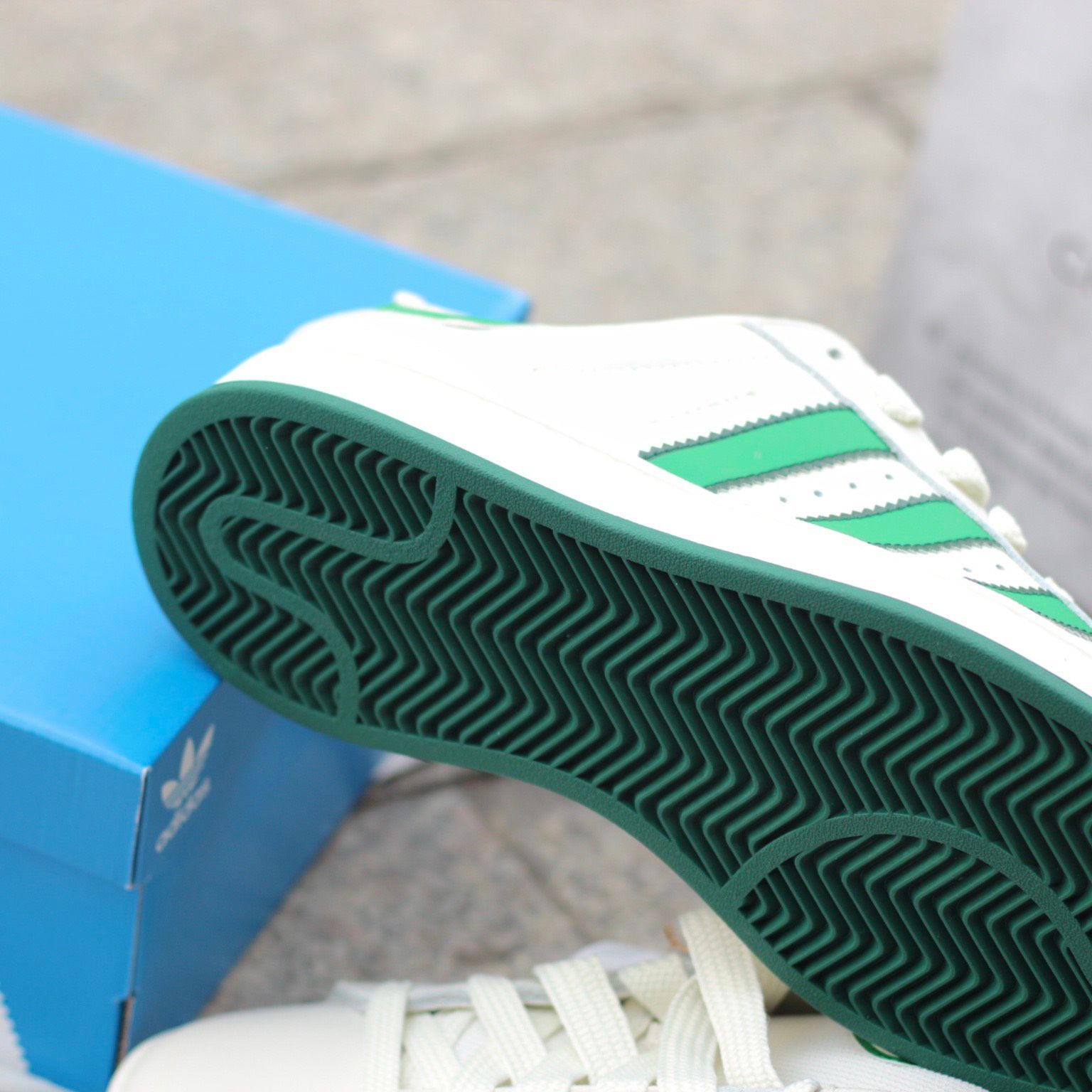 2326 - HÀNG CHÍNH HÃNG - GIÀY ADIDAS CAMPUS - TRẮNG SỌC GREEN - CODE IF8762 - 36