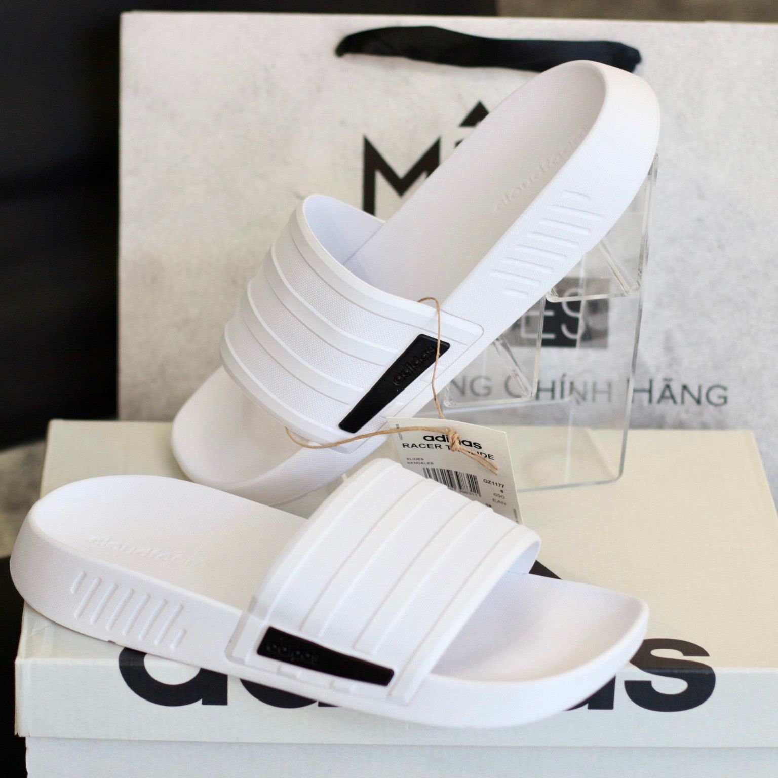 2338 - HÀNG CHÍNH HÃNG - DÉP ADIDAS - RACER TR SLIDES - TRẮNG - CODE: GZ1177